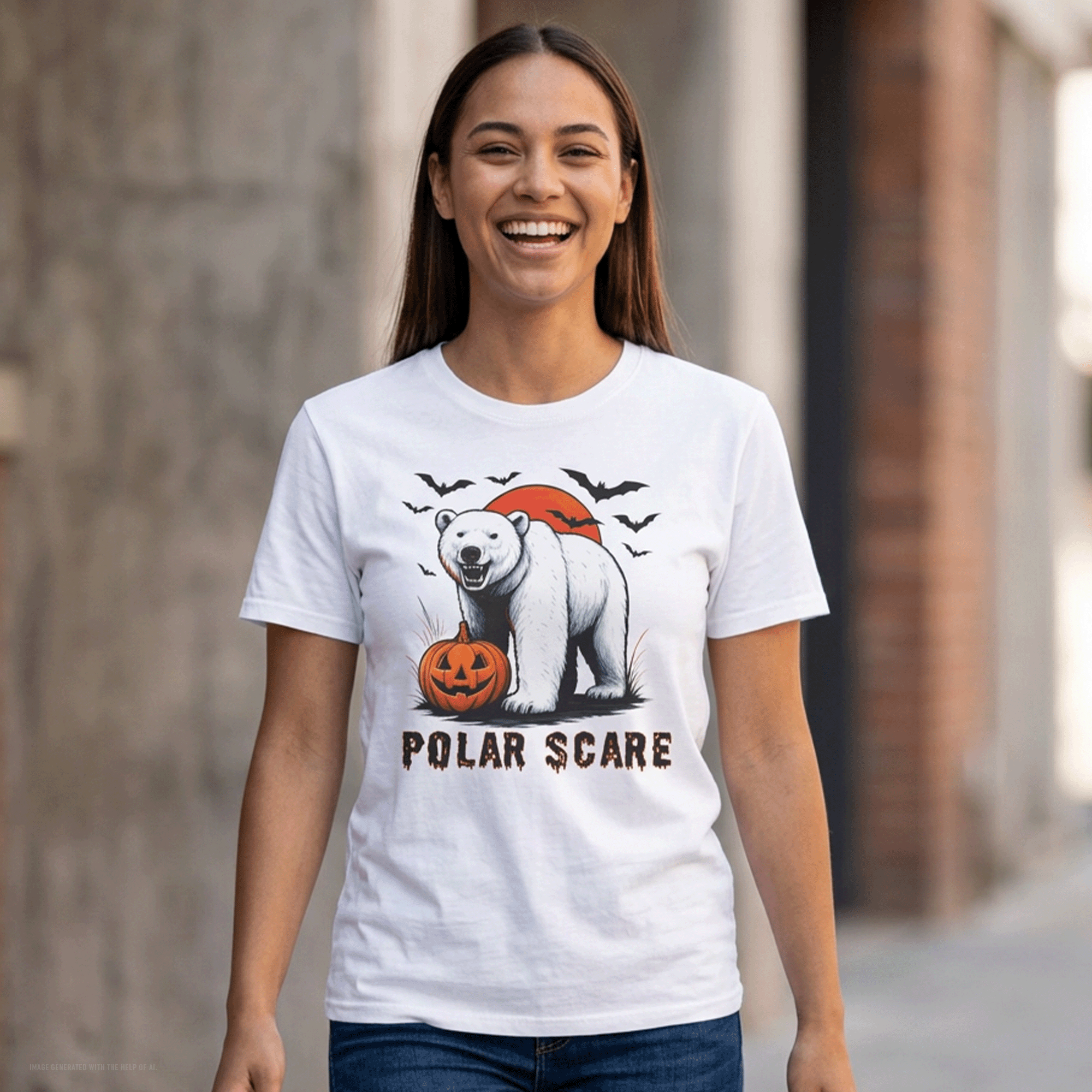 Halloween Polar Bear Graphic Tee