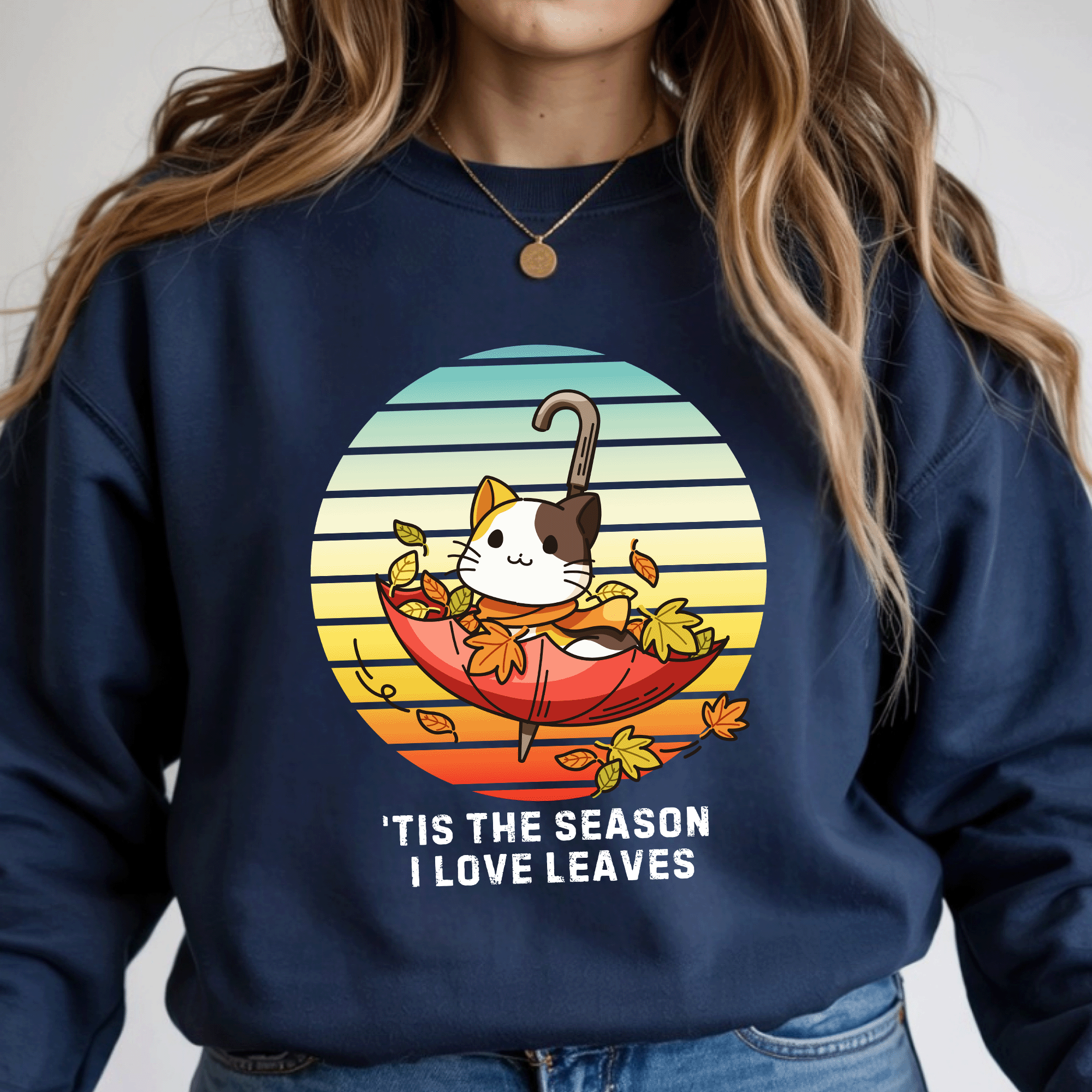 Umbrella Kitty Fall Sweatshirt, Tis the Season