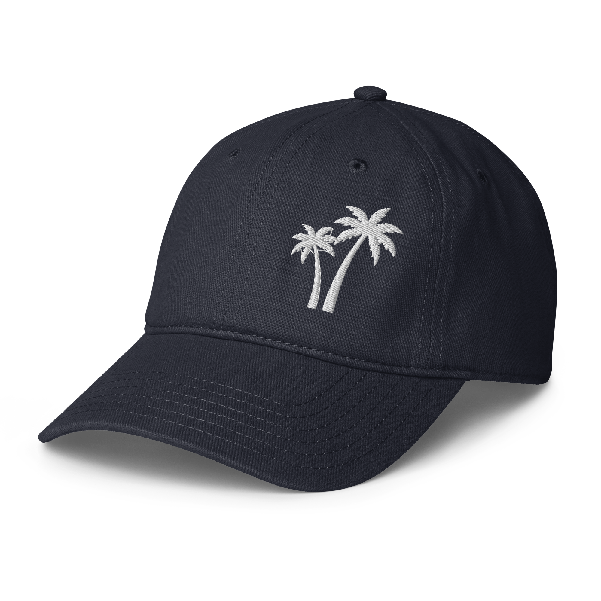 Embroidered White Palm Trees Cap