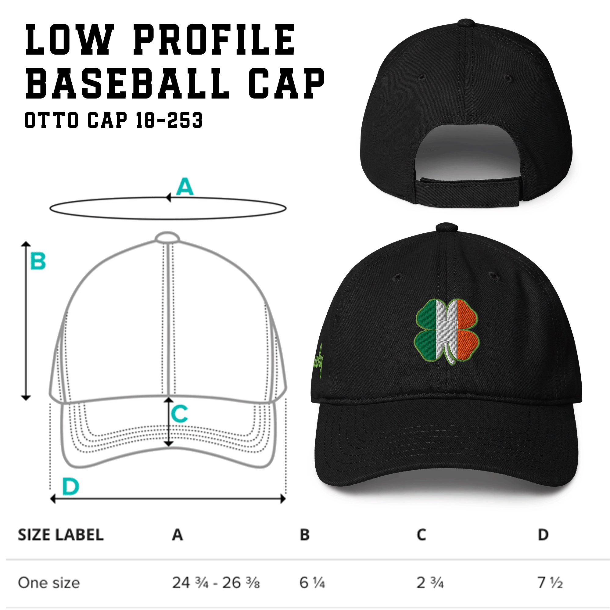 Lucky Irish Shamrock Low-profile Cap