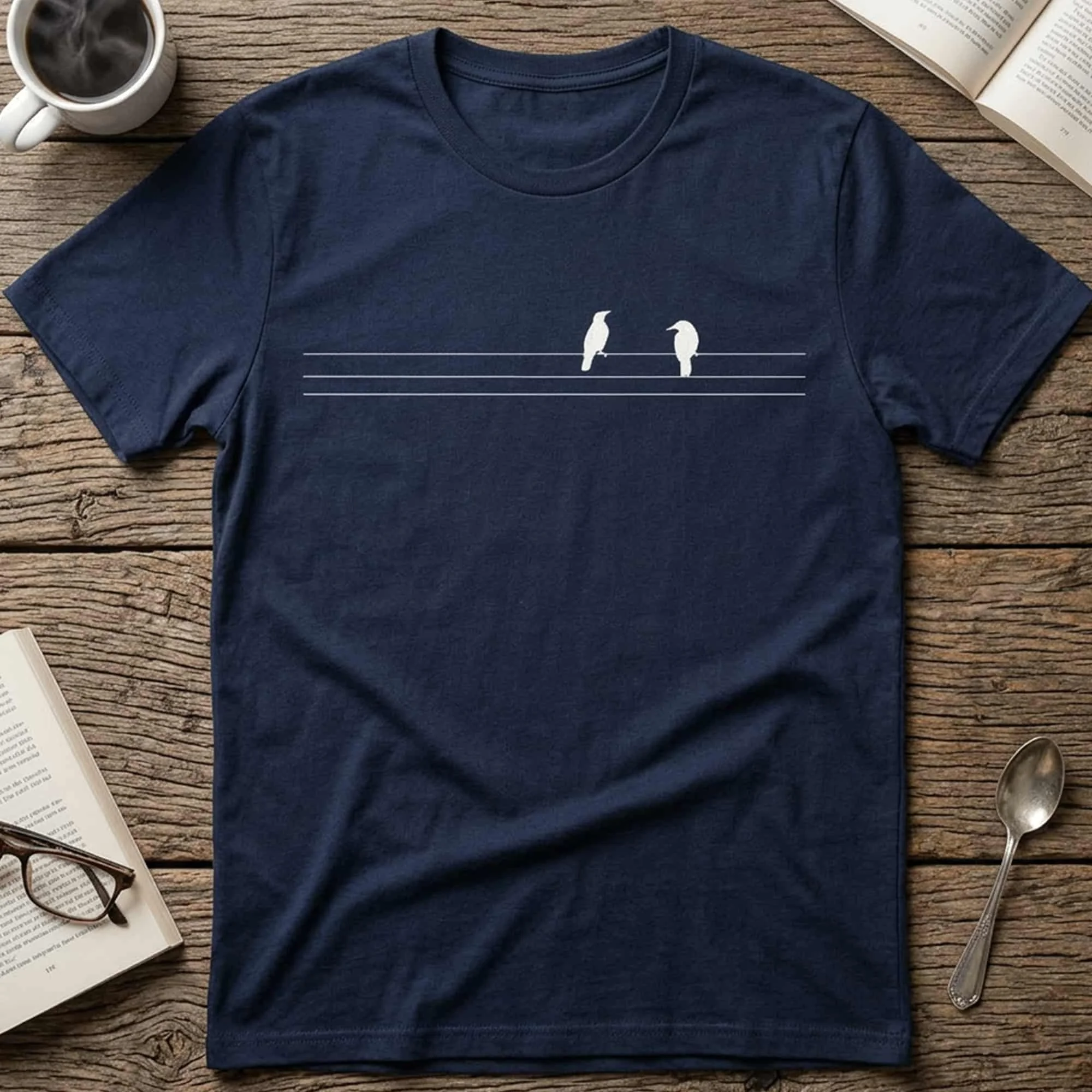 Birds on a Wire Recycled Cotton T‑Shirt