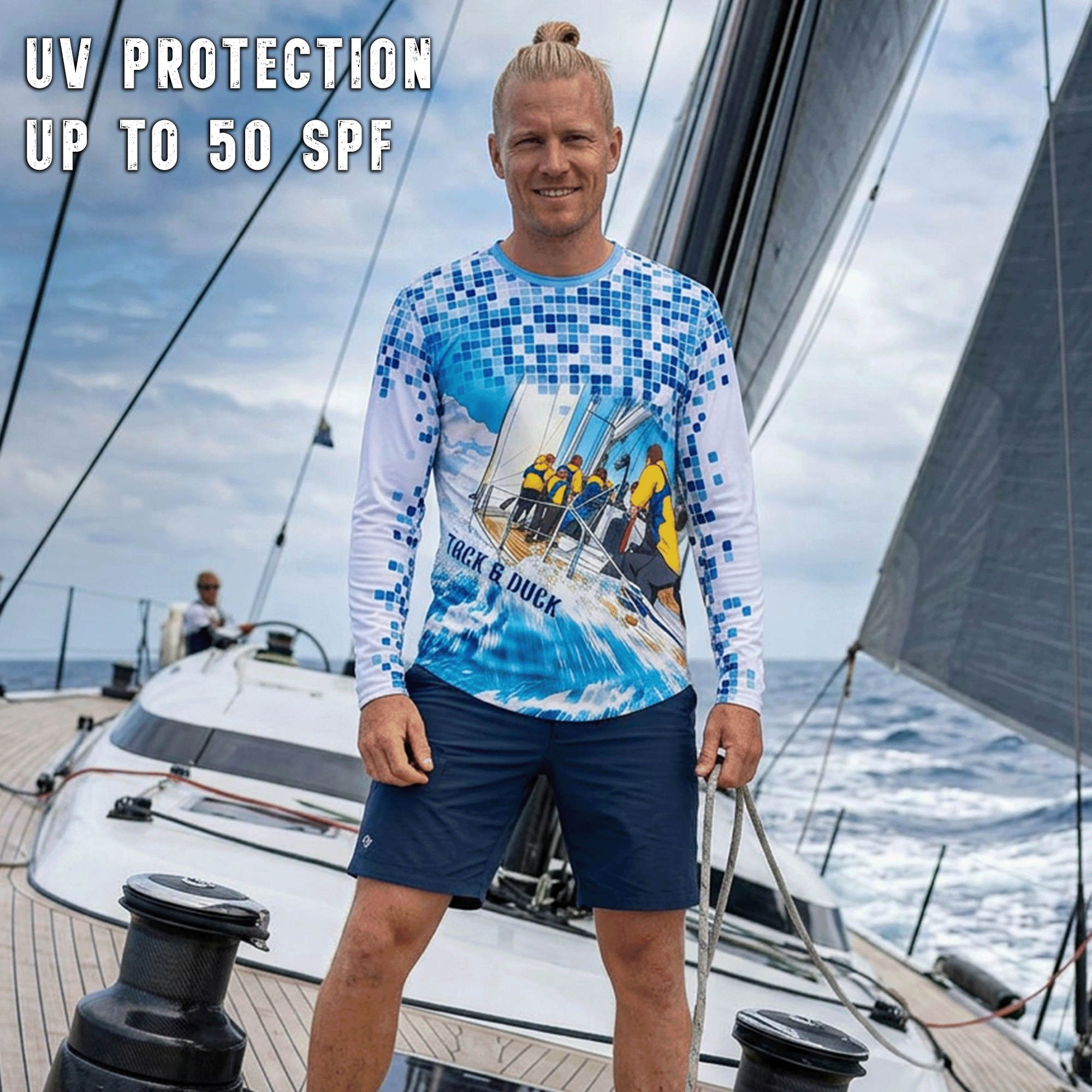 Men's Performance Long Sleeve UV Sun Protection Sailing Shirt