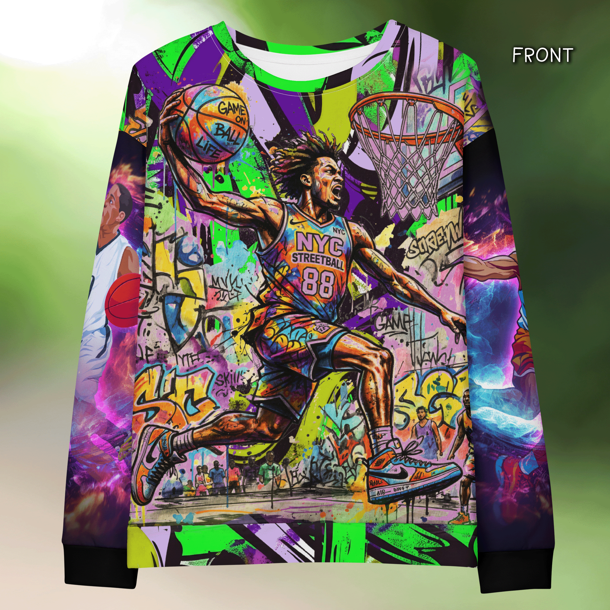 Graffiti Basketball Unisex Cotton Sweatshirt