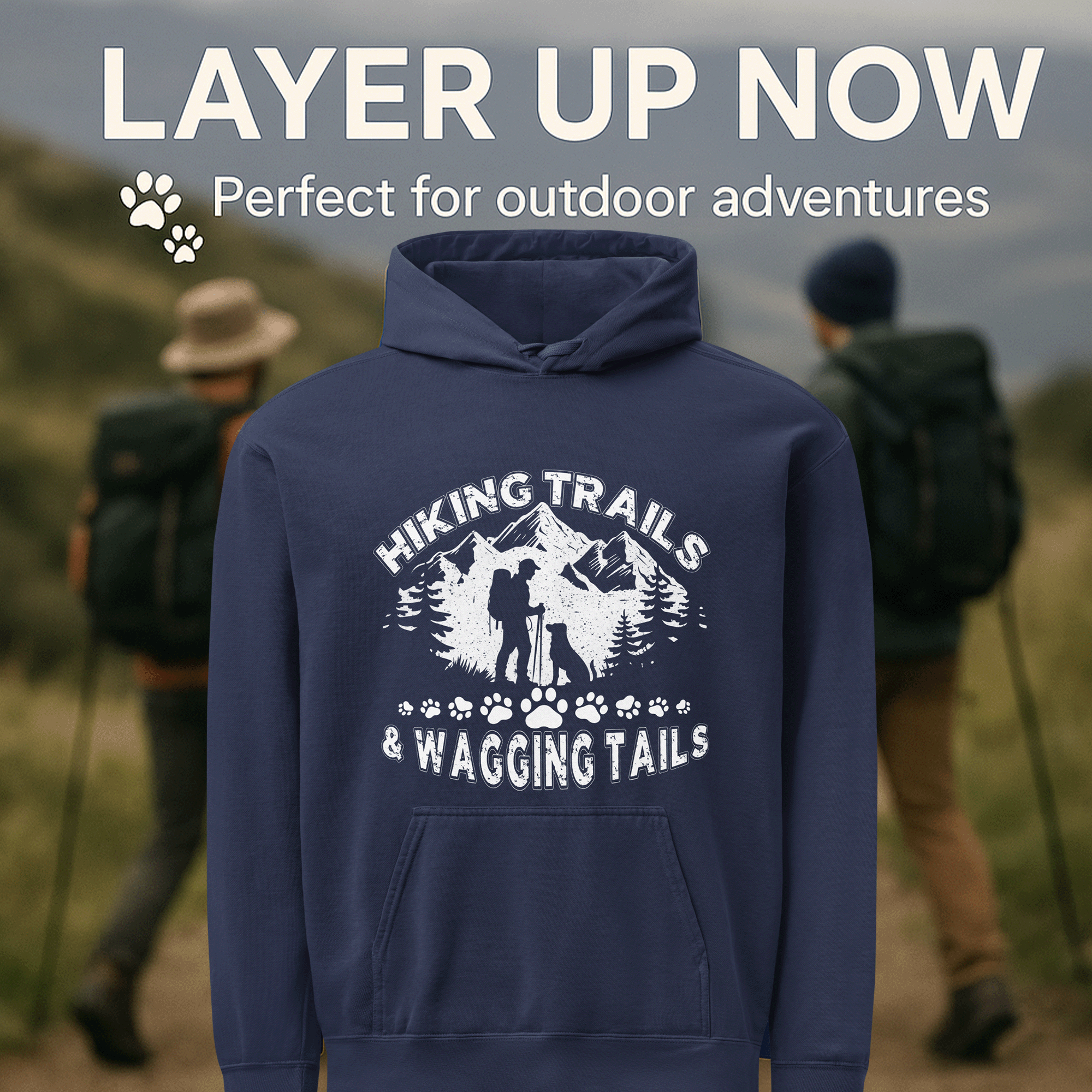 Hiking with Dogs Comfort Colors Hoodie