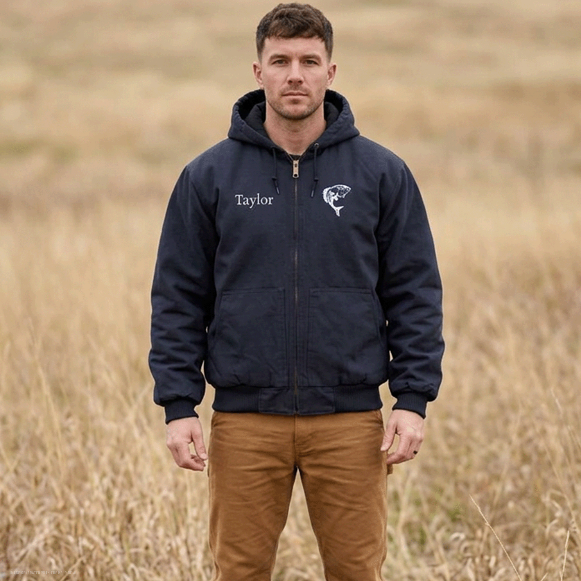 Personalized CornerStone® Men's Duck Cloth Hooded Work Jacket