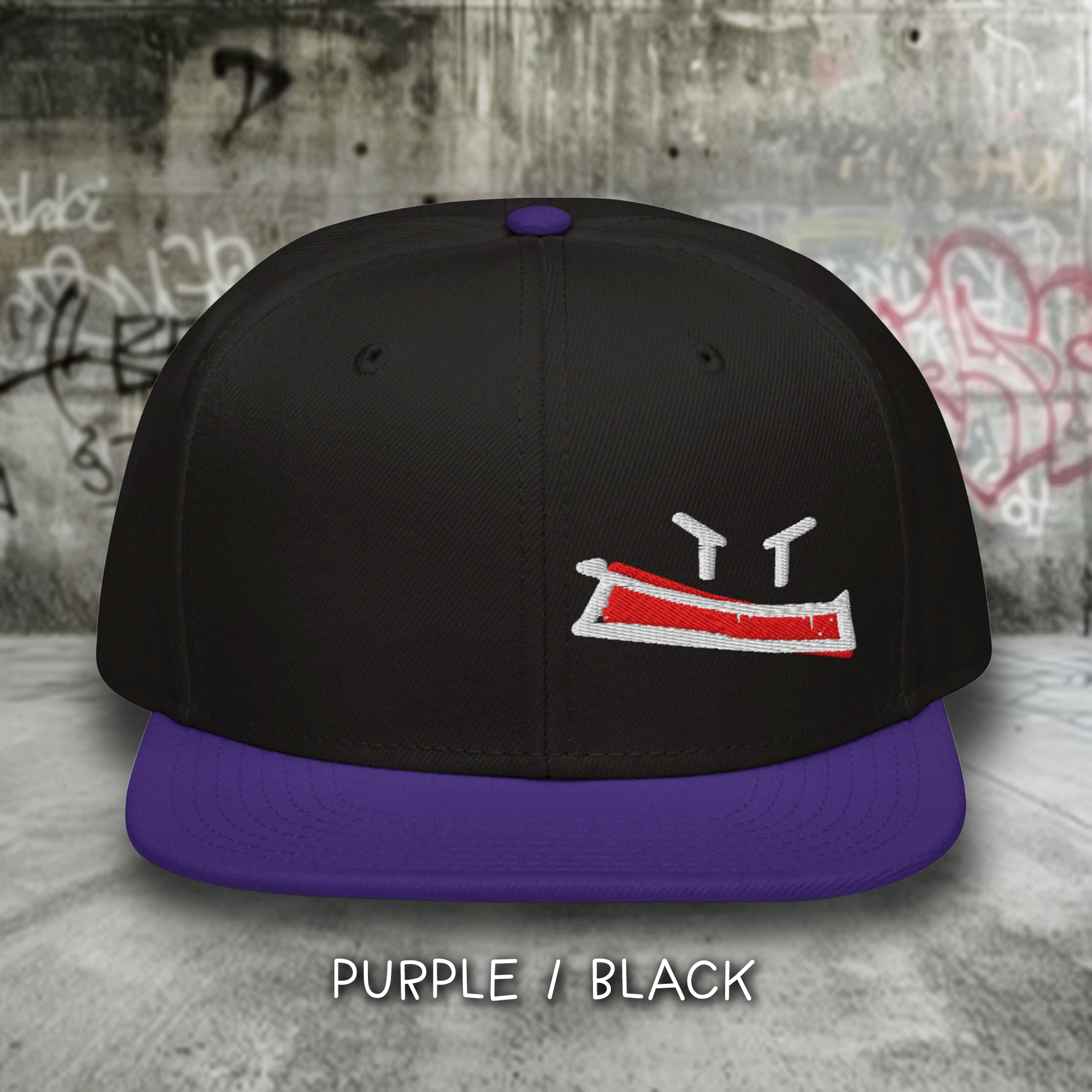 Embroidered Graffiti Face Streetwear Snapback Hat