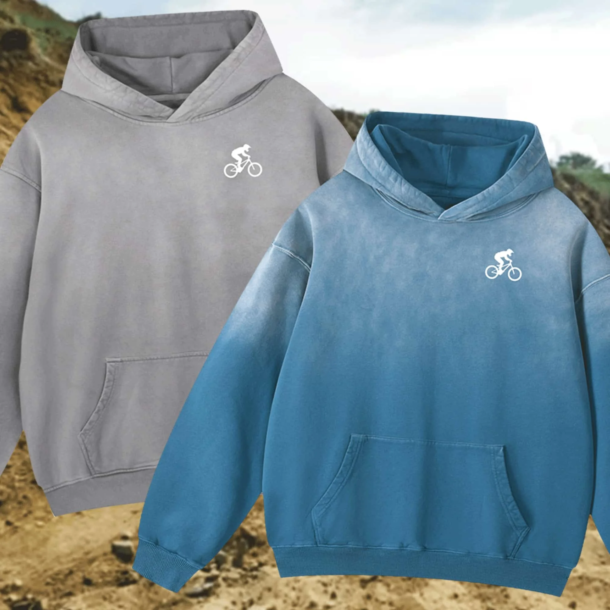 Mountain Biker Heavyweight Sunfaded Oversized Hoodie
