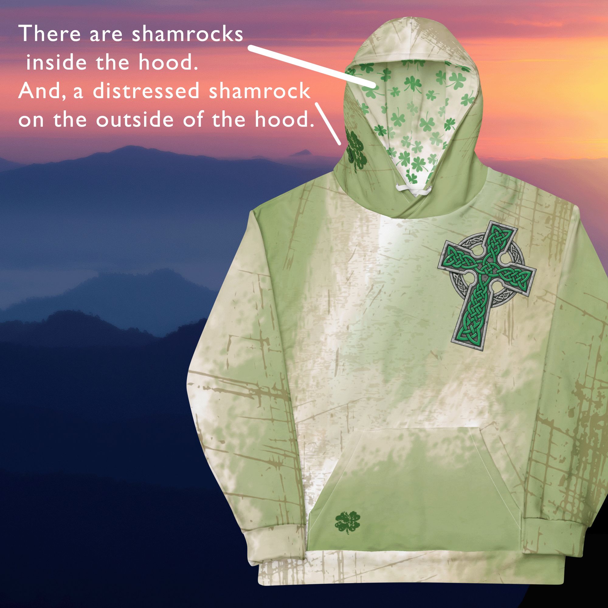 Celtic Cross Grunge Hoodie