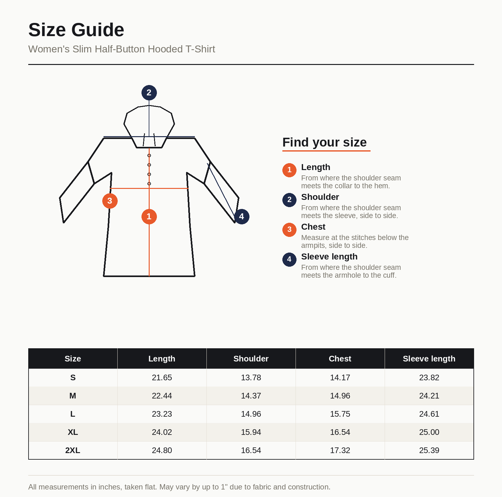 Women’s Slim Half-Button Hooded T-Shirt