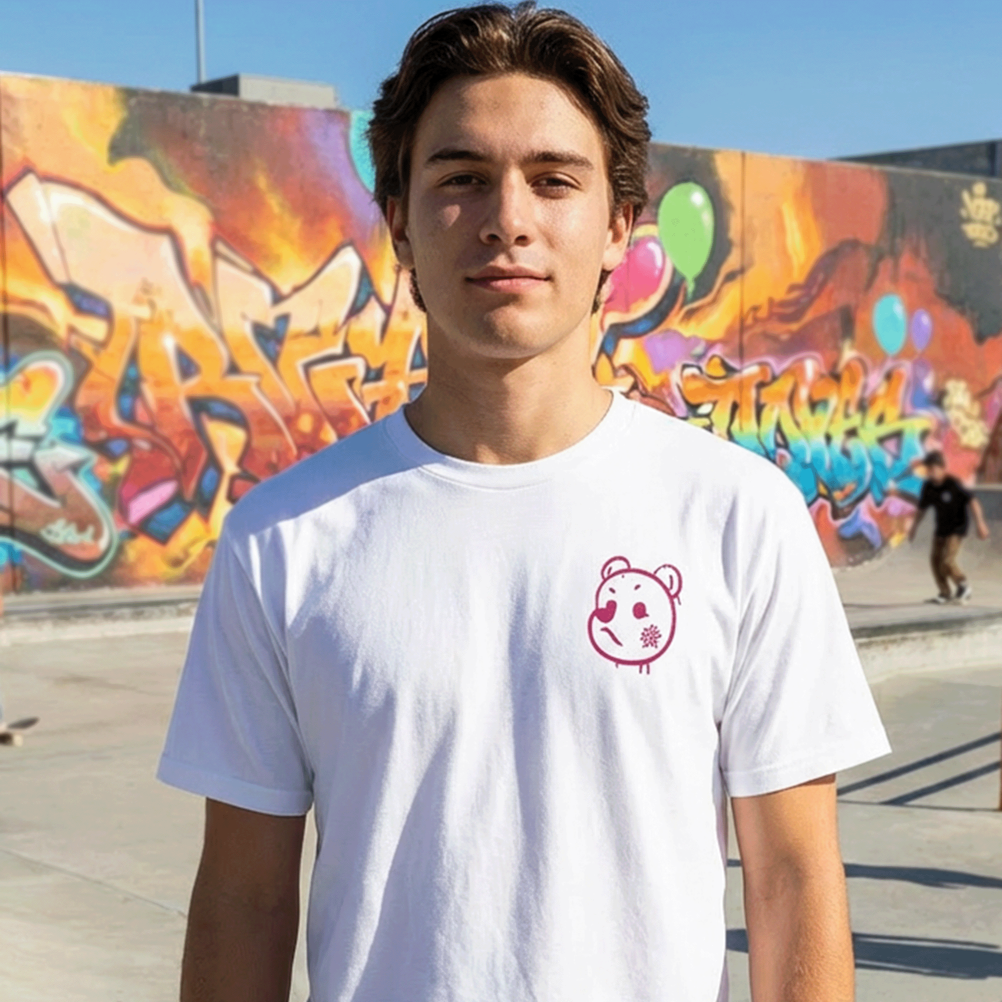 Embroidered Graffiti Bear Streetwear T-shirt
