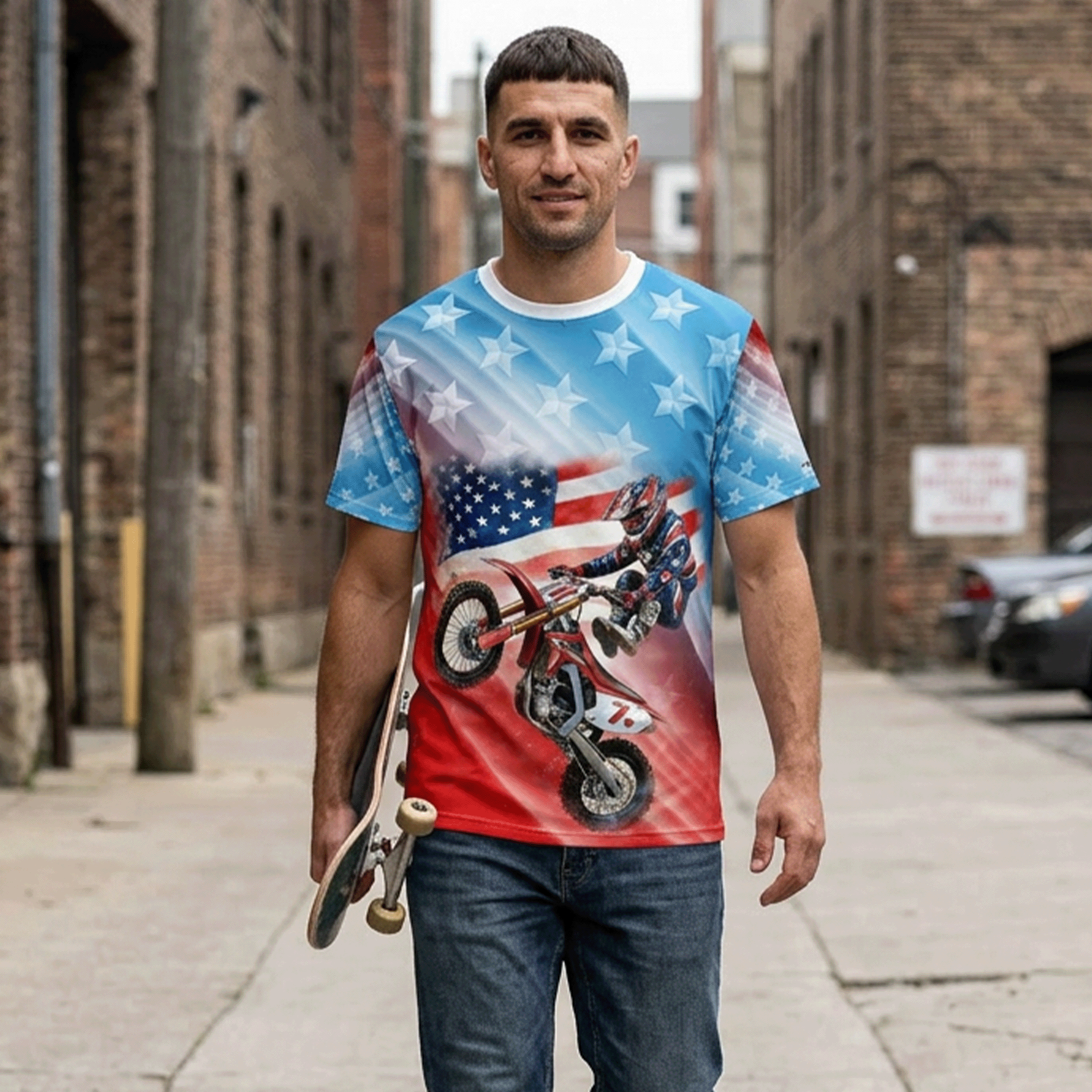 Patriotic Motocross Tee