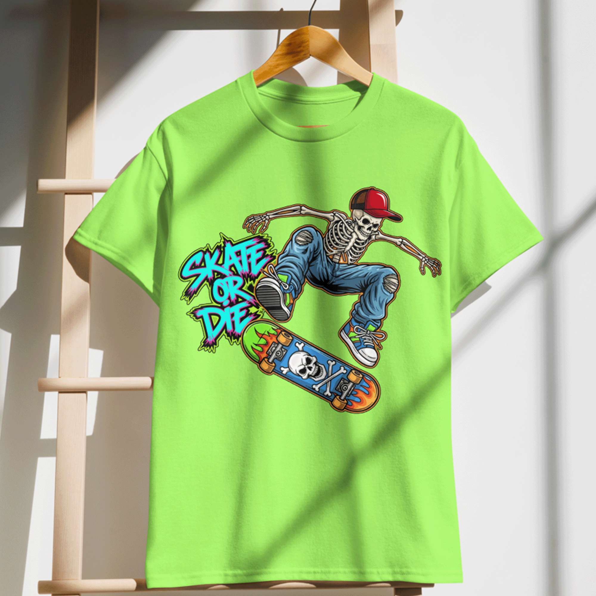 Skate or Die Skeleton Dude DryBlend® T-Shirt