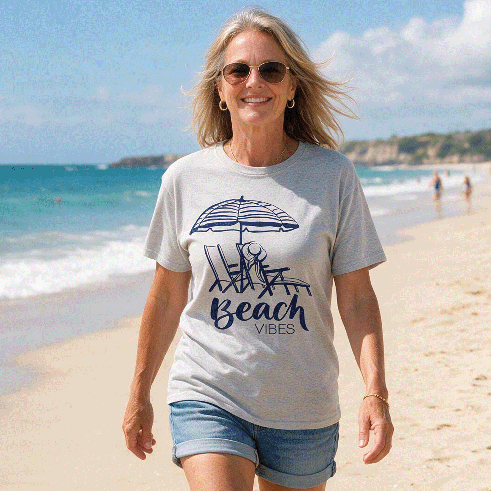 Beach Chairs Summer Vibes DryBlend® T-Shirt