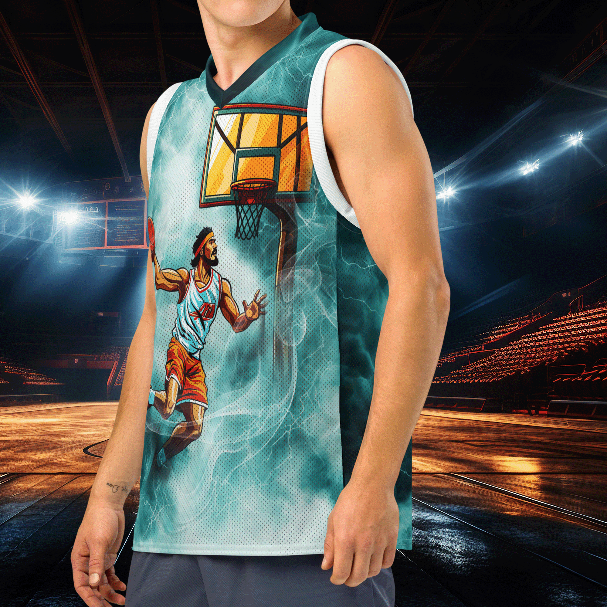 Basketball Dunking Cloud Design Jersey