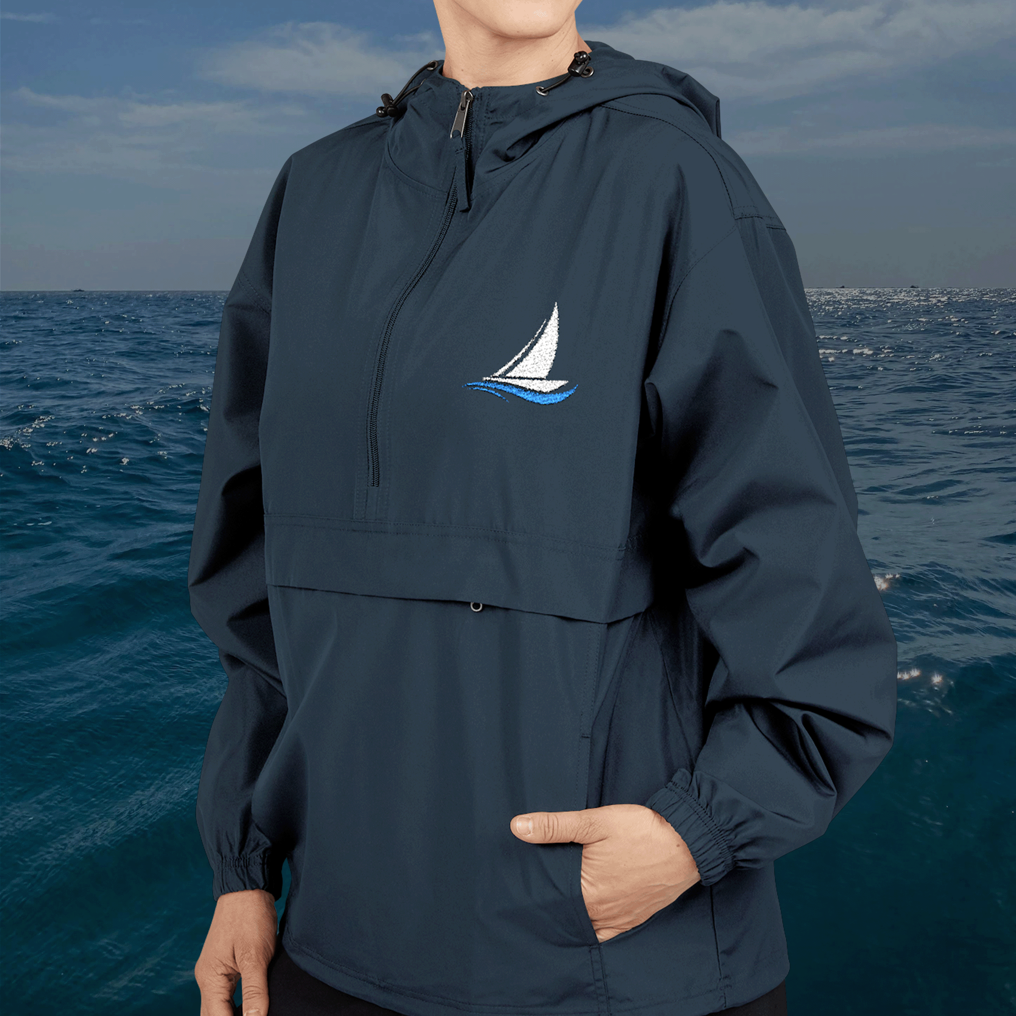 Sailboat Packable Champion Anorak Jacket