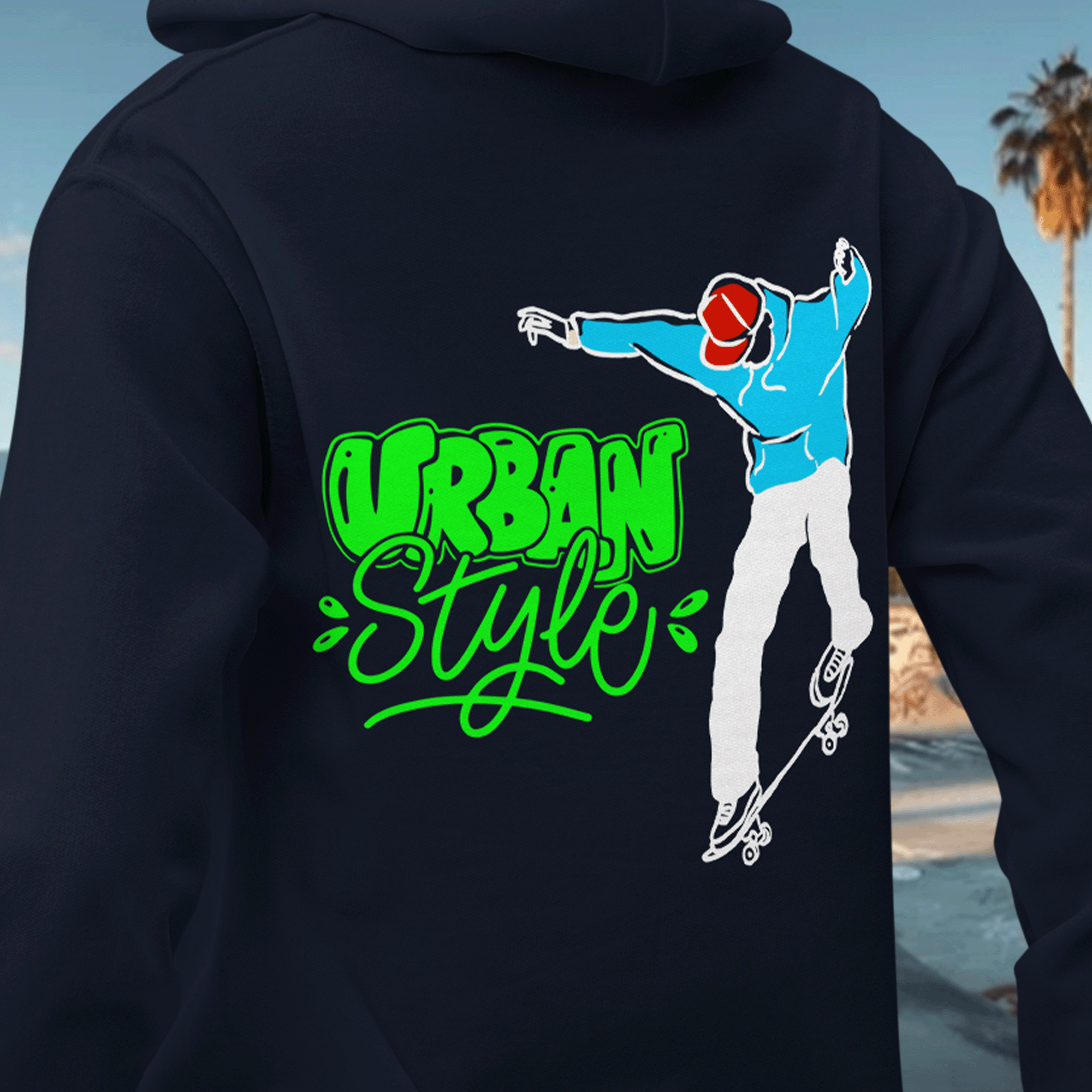 Urban Style Skateboarder Hoodie