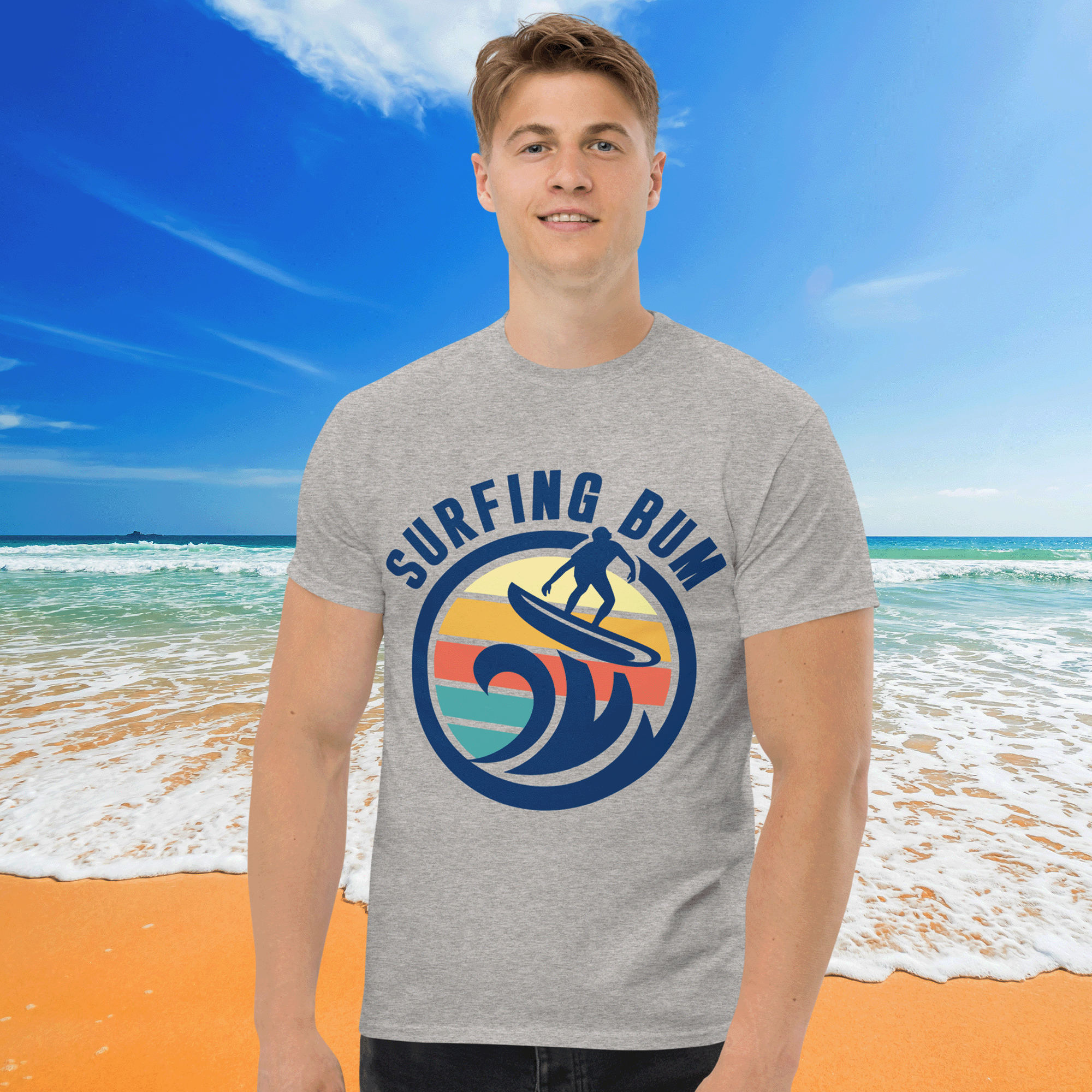 Surfing Bum Classic Retro T-shirt