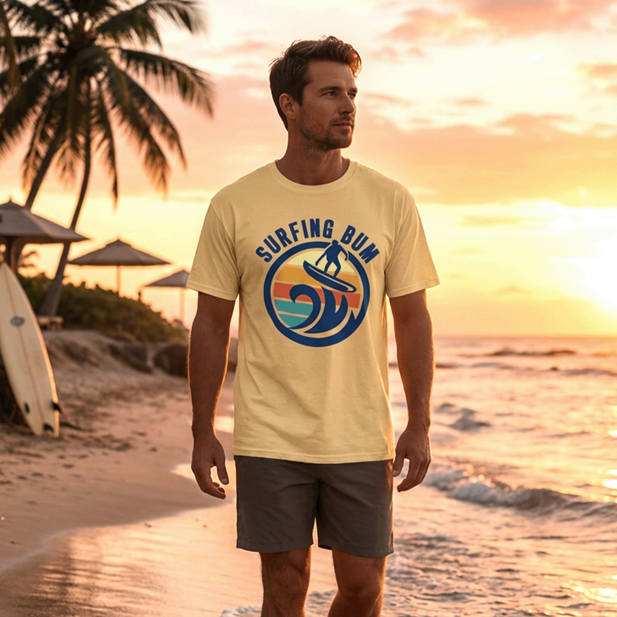 Surfing Bum Classic Retro T-shirt