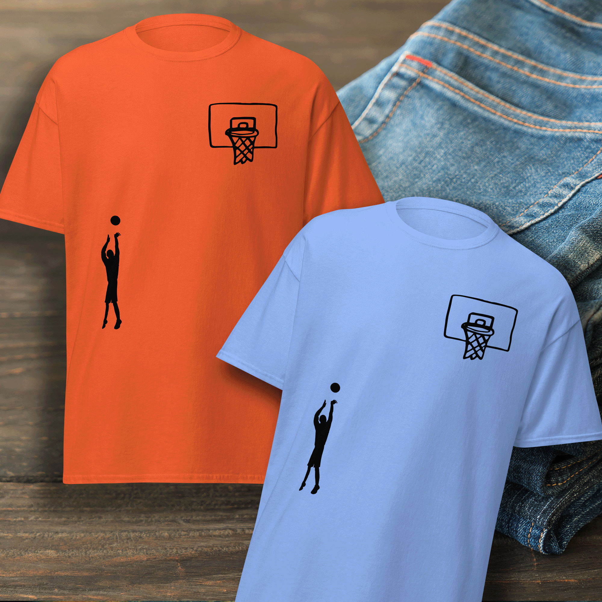 Basketball Minimalist Unisex Classic Cotton Sports Tee