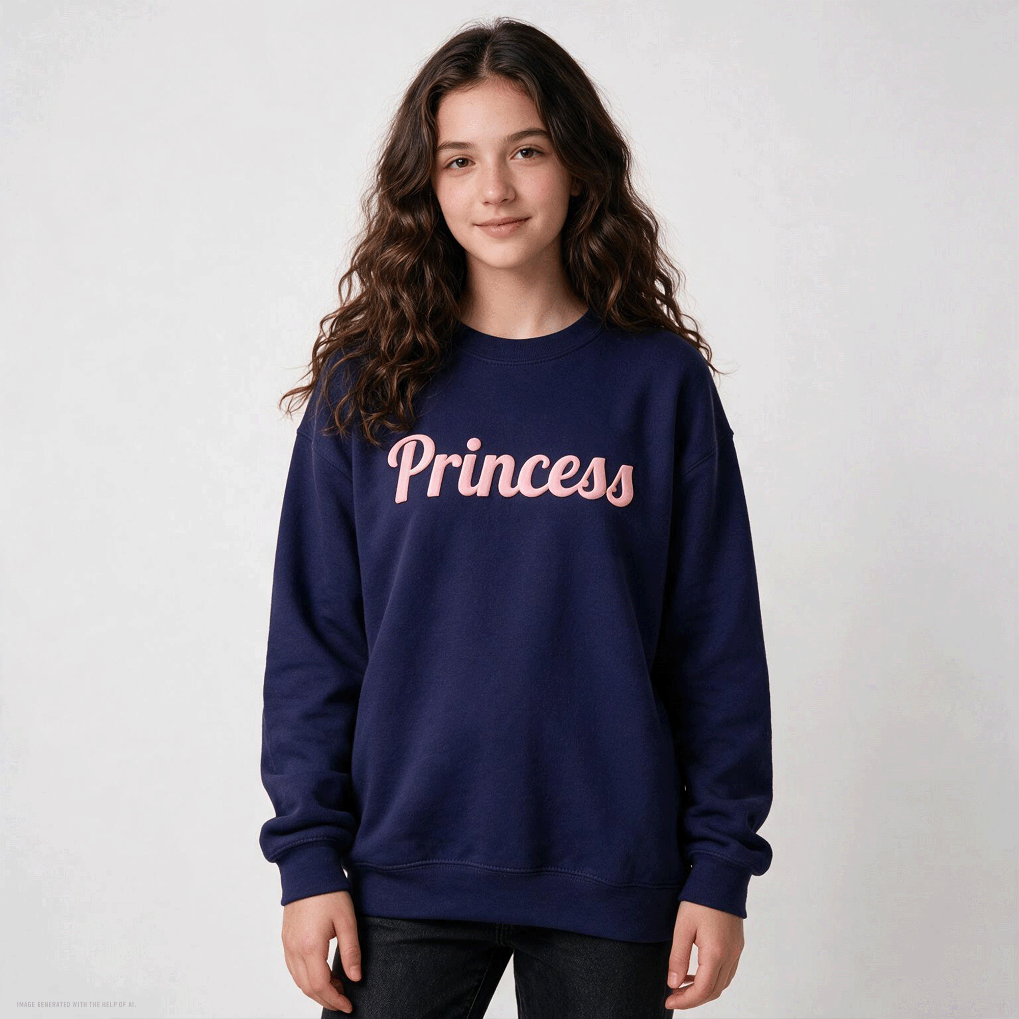 Custom Name or Text Adult Core Fleece Crewneck Sweatshirt