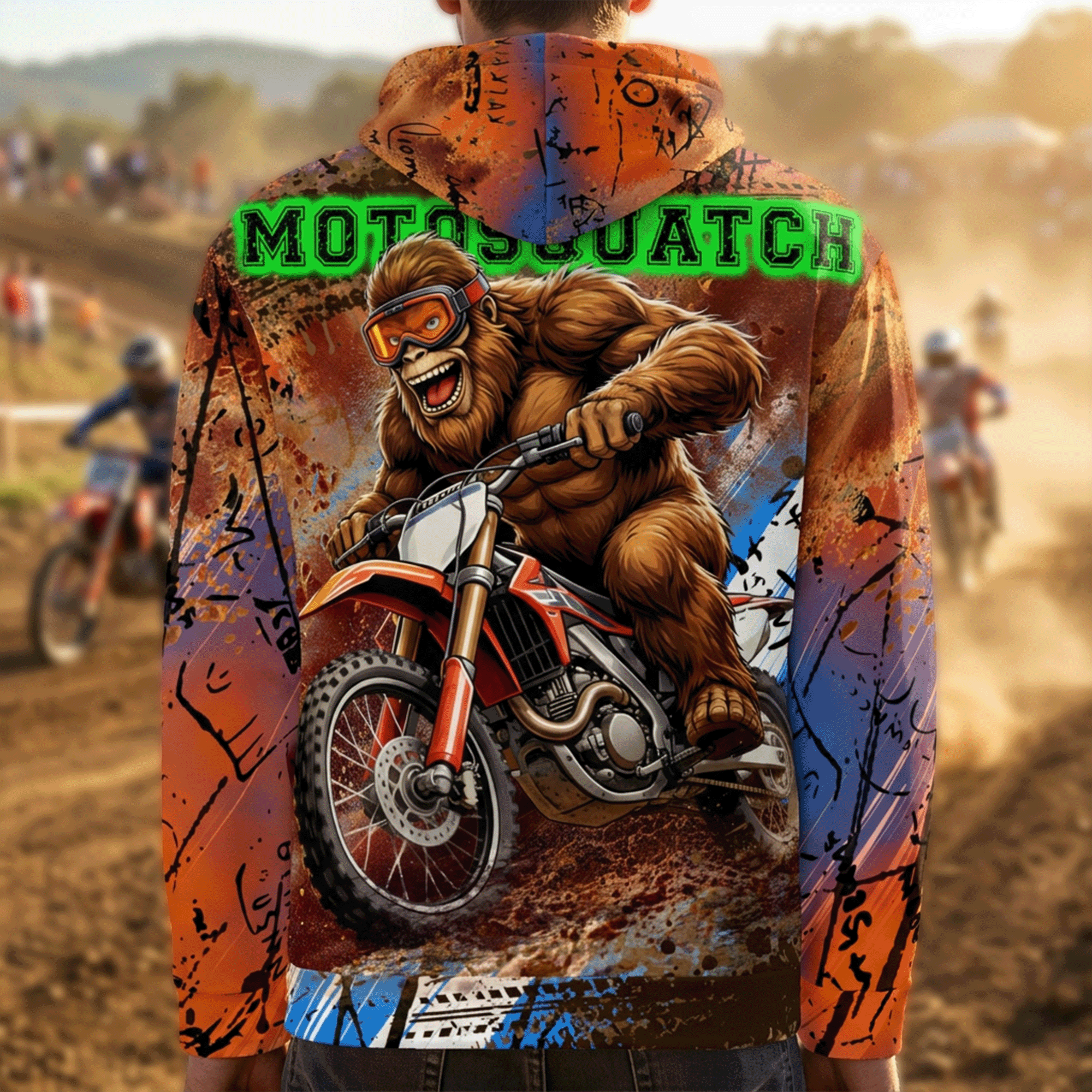 Motocross Sasquatch Unisex Cotton Hoodie