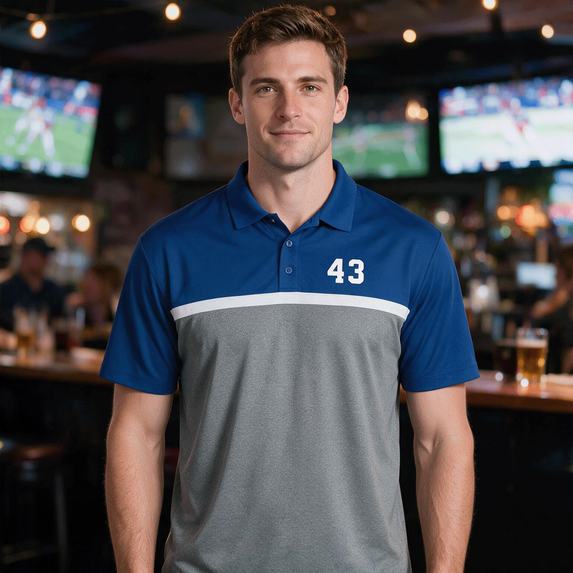 Personalized Number Sport-tek Colorblock Polo
