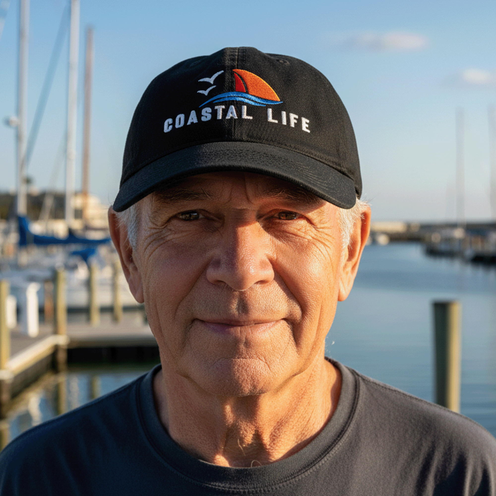 Embroidered Coastal Life Boating Low-profile Cap