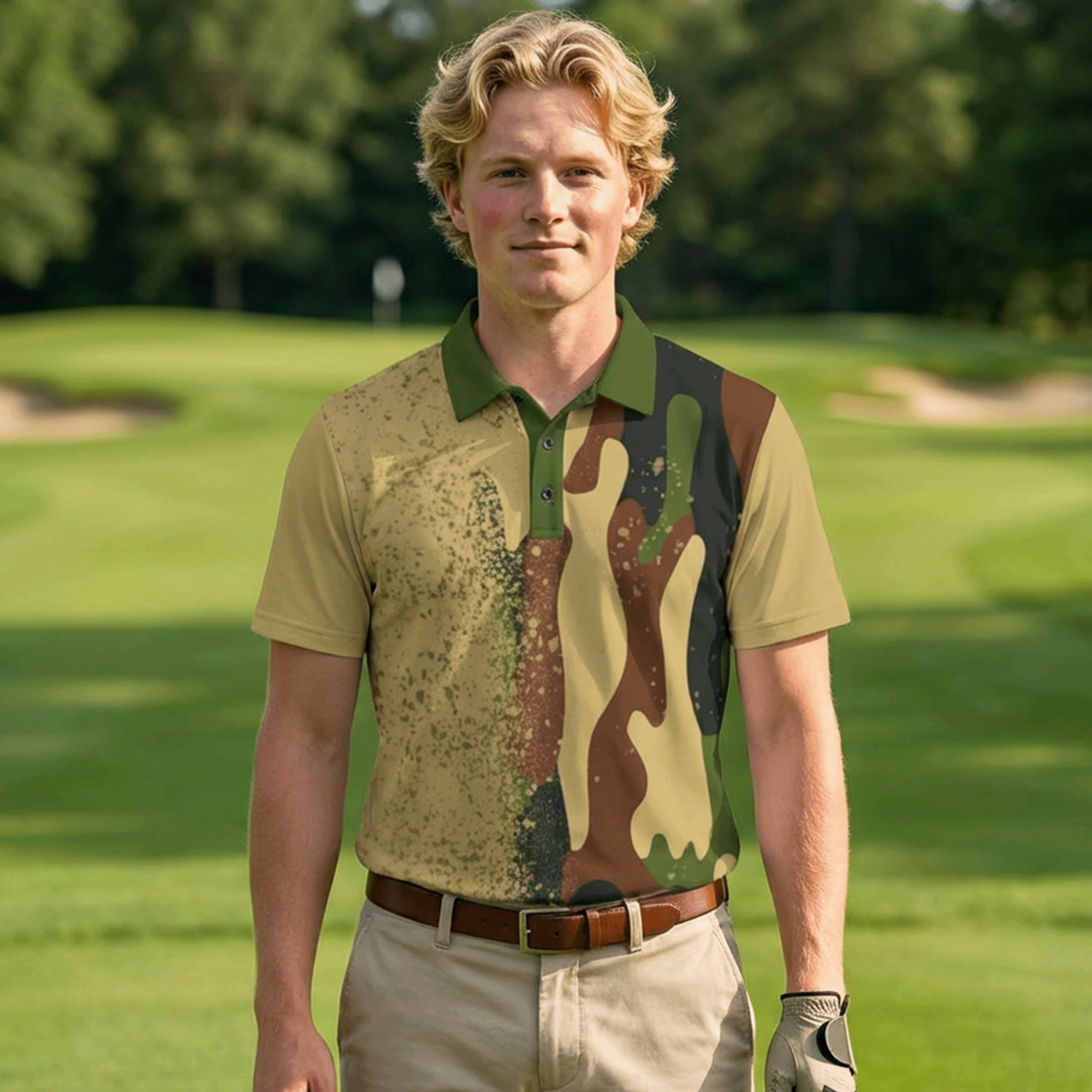 Camouflage Short-Sleeve Sports Polo
