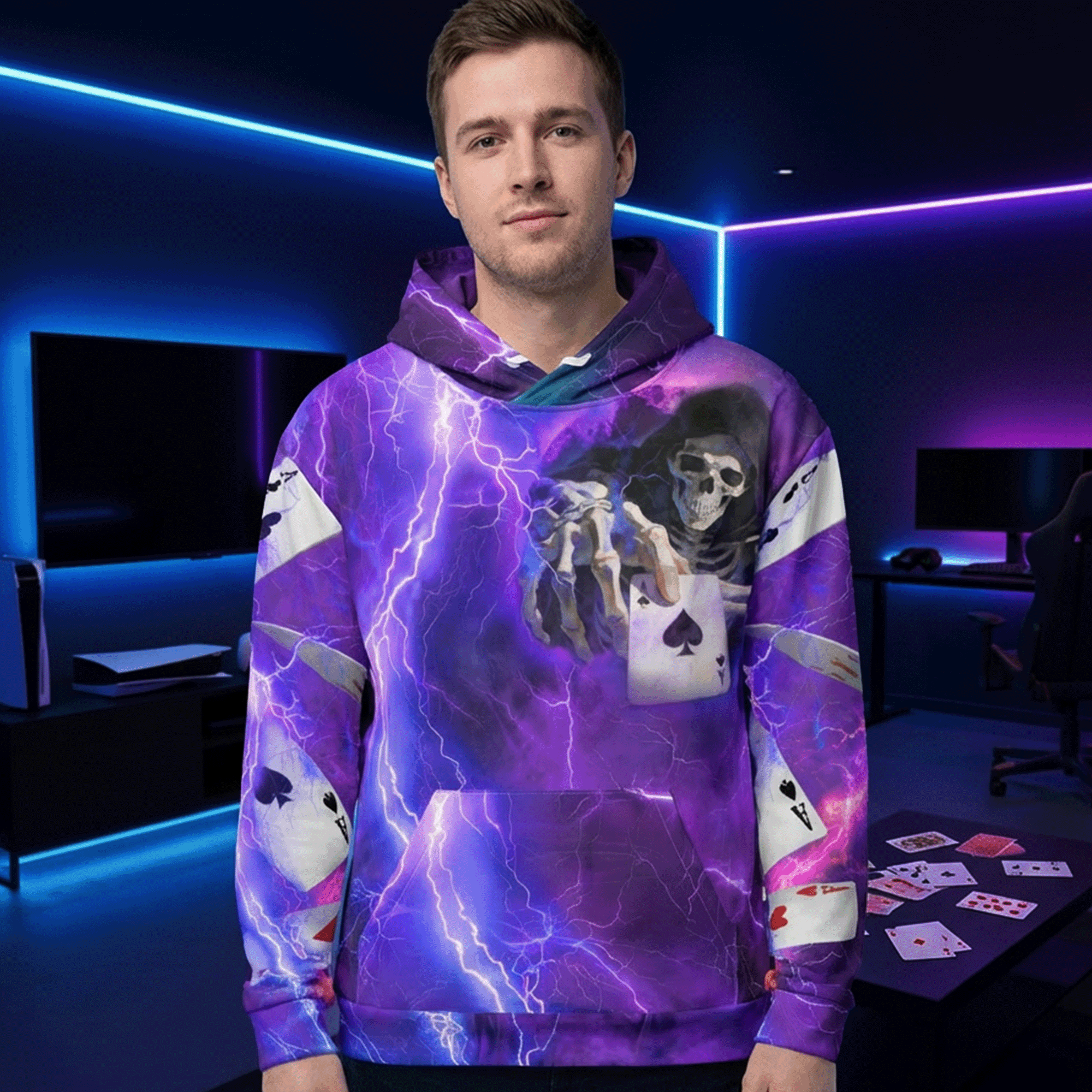 Skeleton with Ace Card Hoodie
