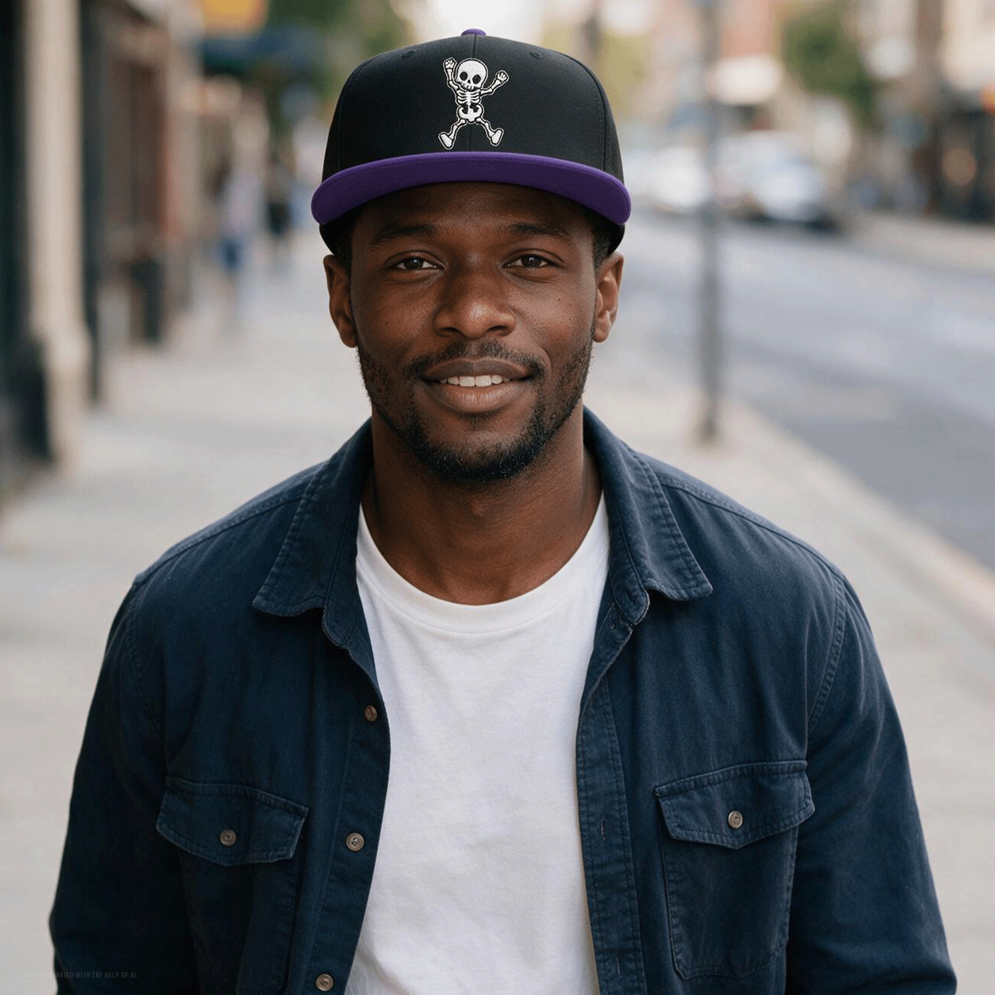 Embroidered Halloween Skeleton Snapback Hat
