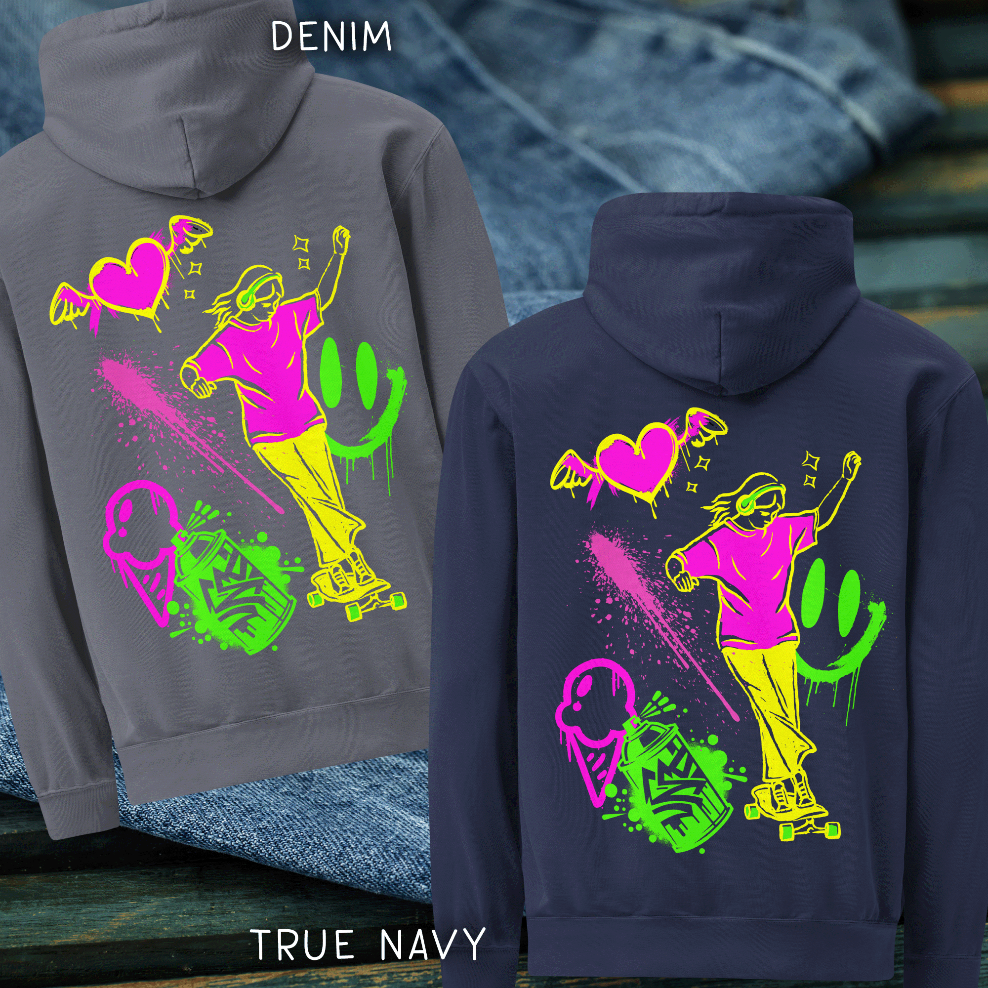 Graffiti Skateboarder Girl Hoodie