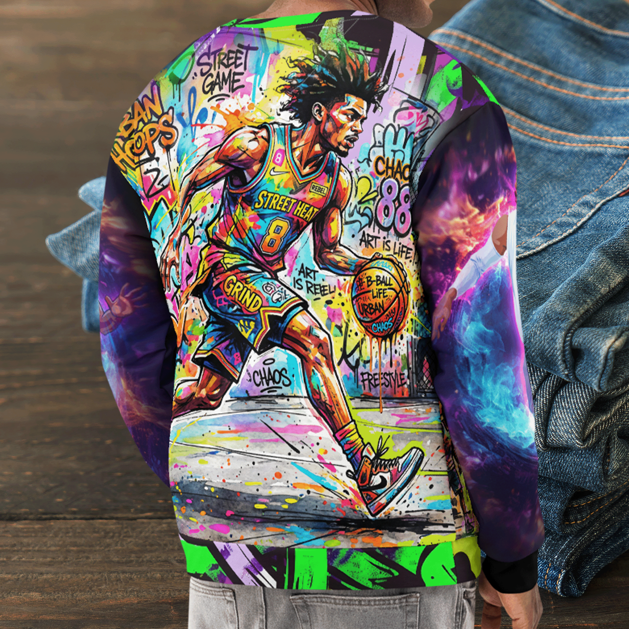Graffiti Basketball Unisex Cotton Sweatshirt