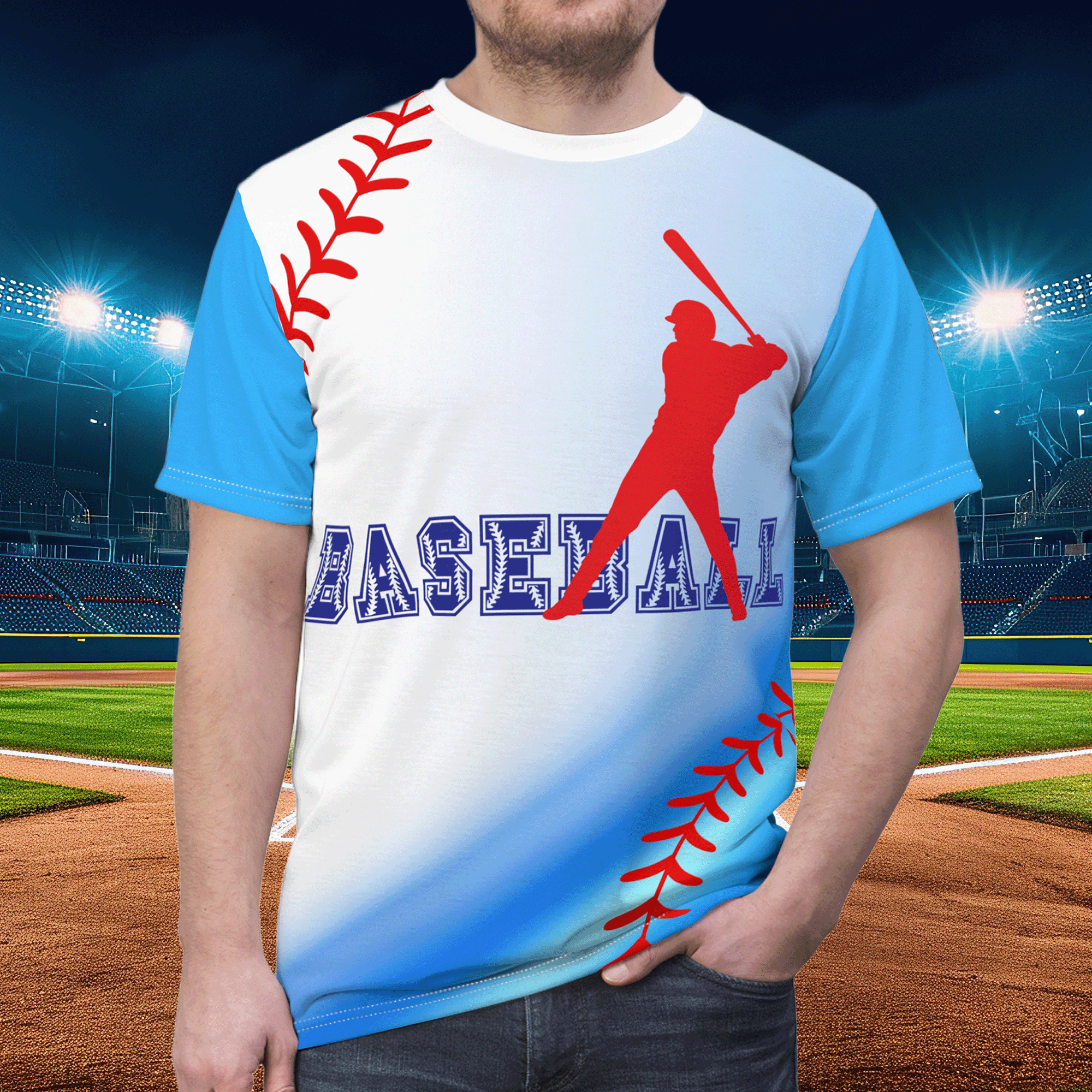 Baseball Fade Swoosh Unisex Graphic Tee