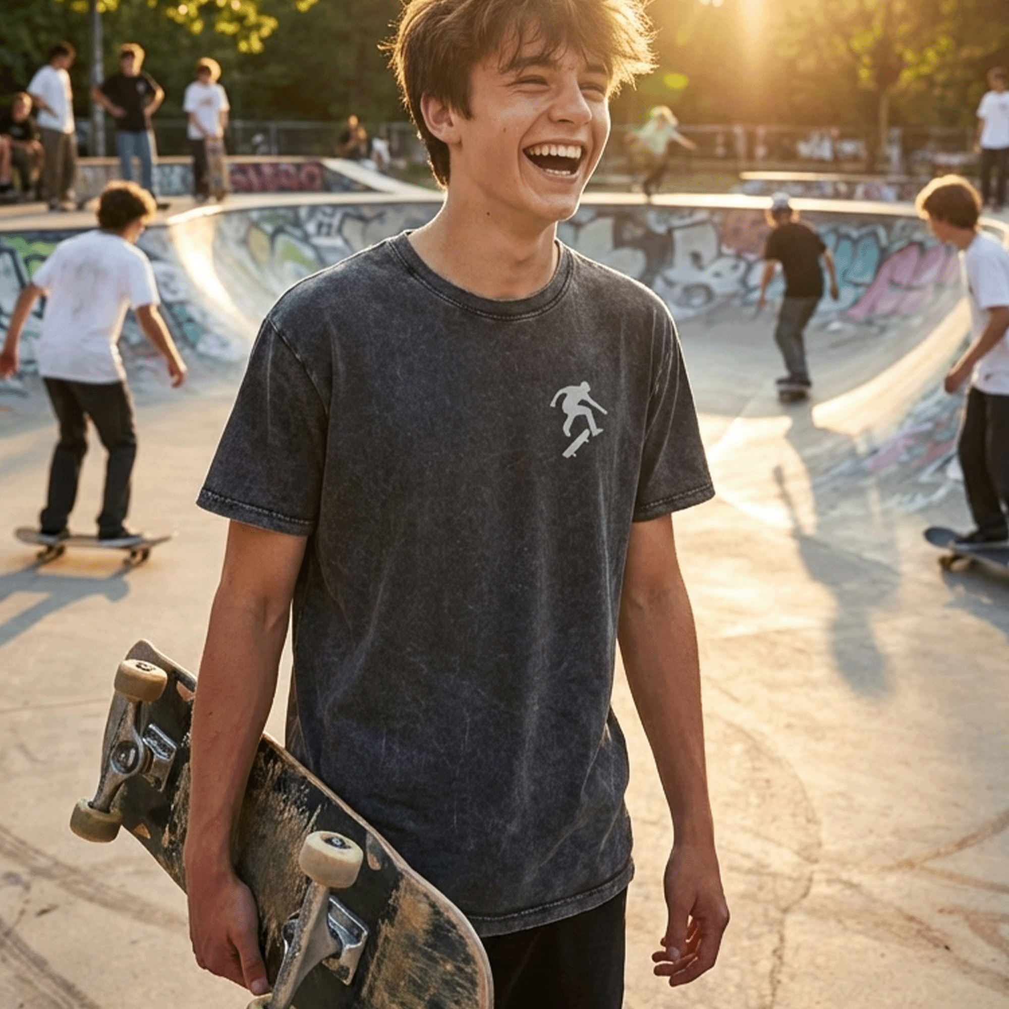 Embroidered Skateboarder T-Shirt