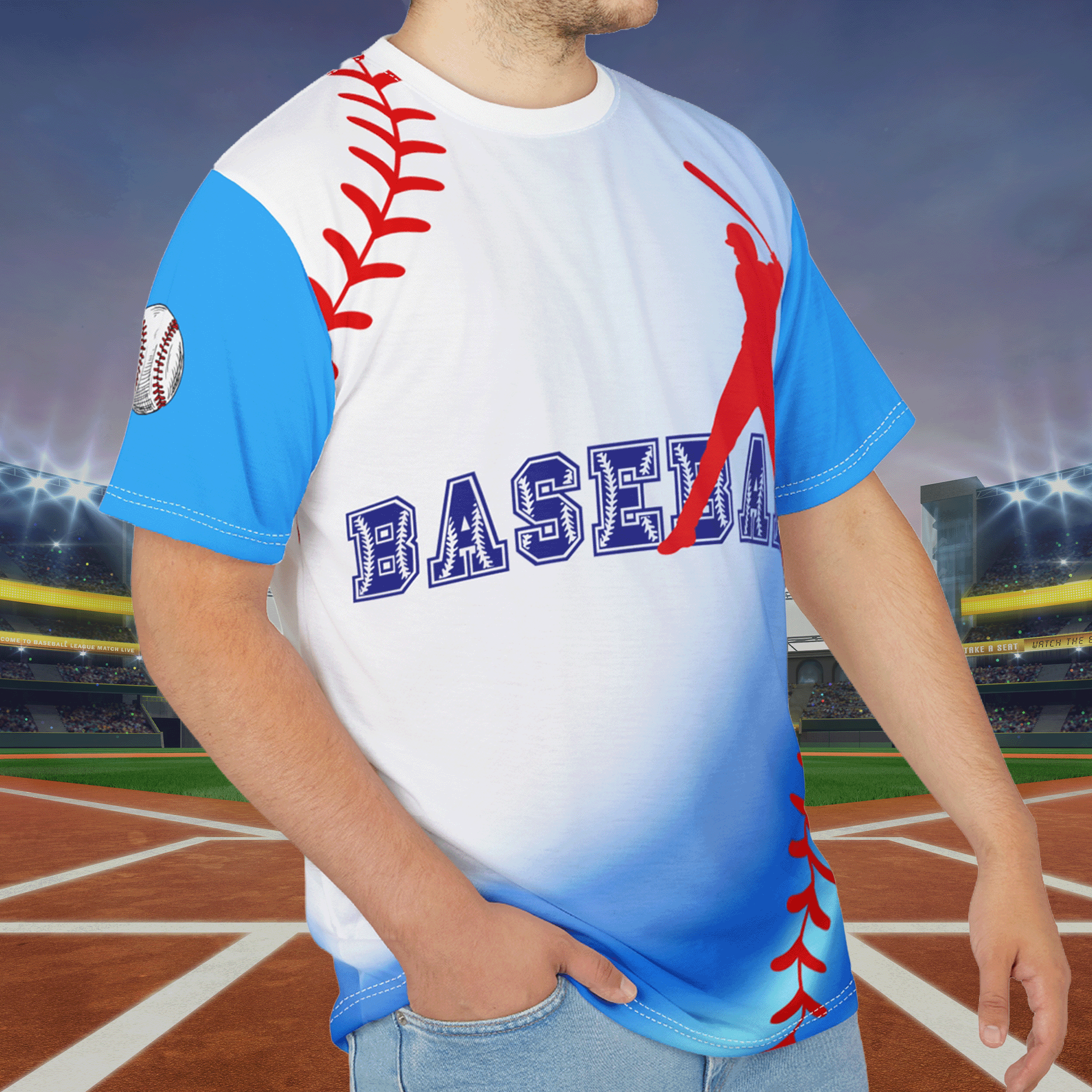 Baseball Fade Swoosh Unisex Graphic Tee