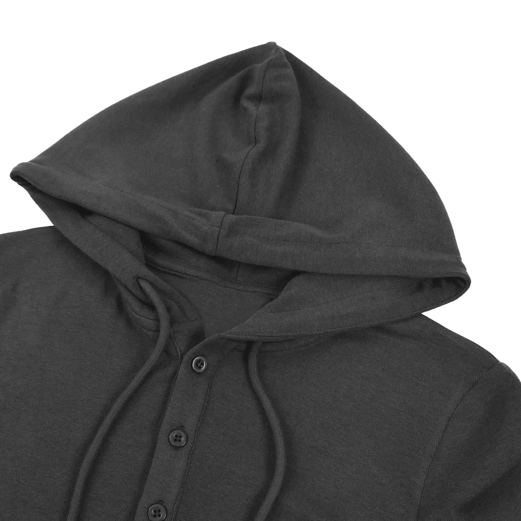Women’s Slim Half-Button Hooded T-Shirt