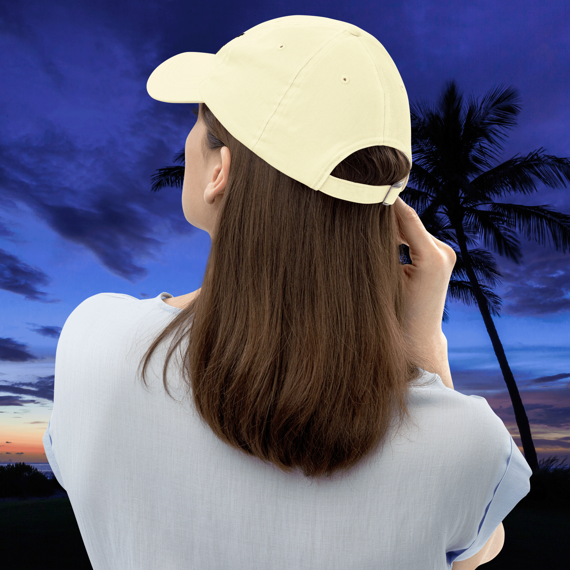 Embroidered Beach Inspired Pastel Summer Cap