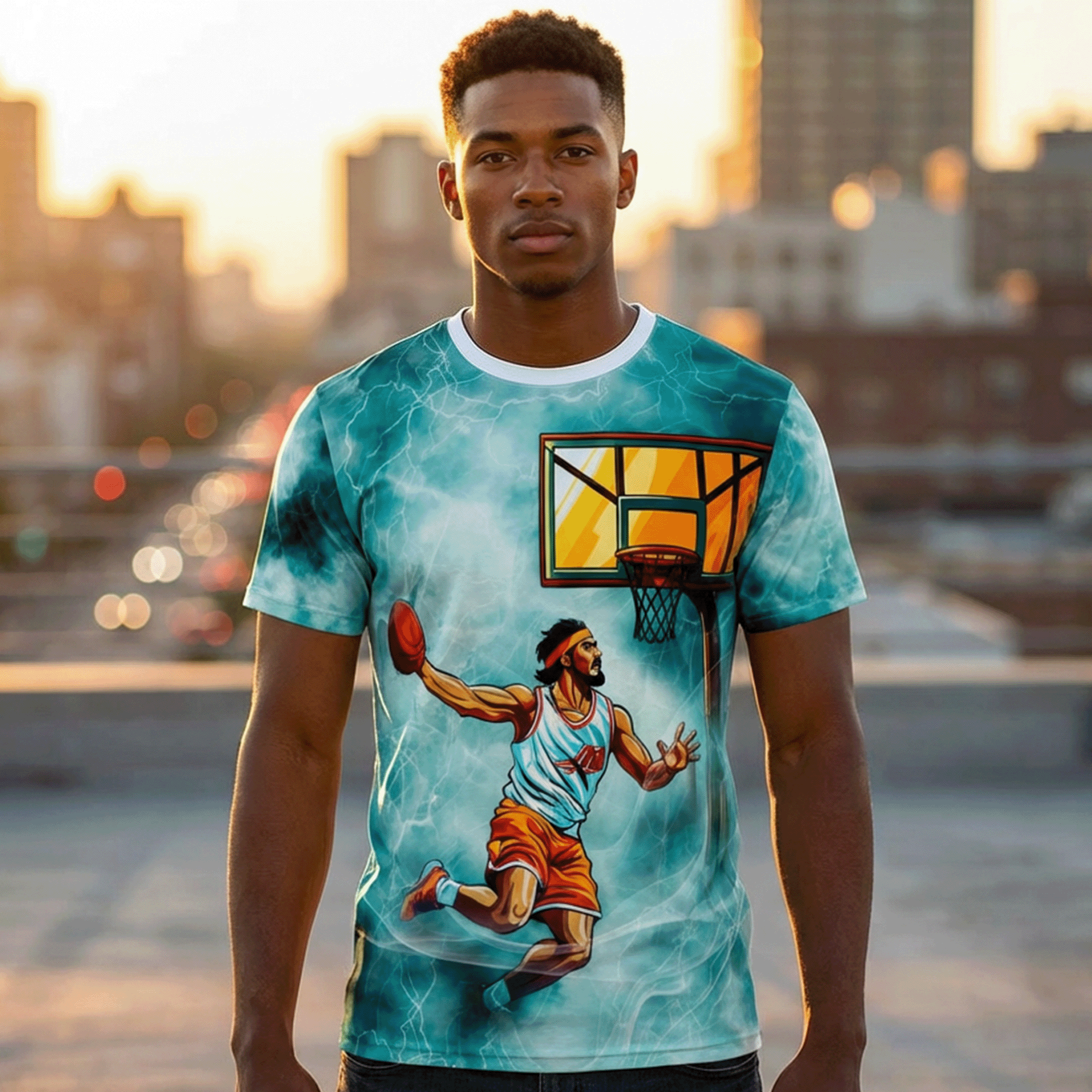 Basketball Lightning Moisture-Wicking Unisex Tee
