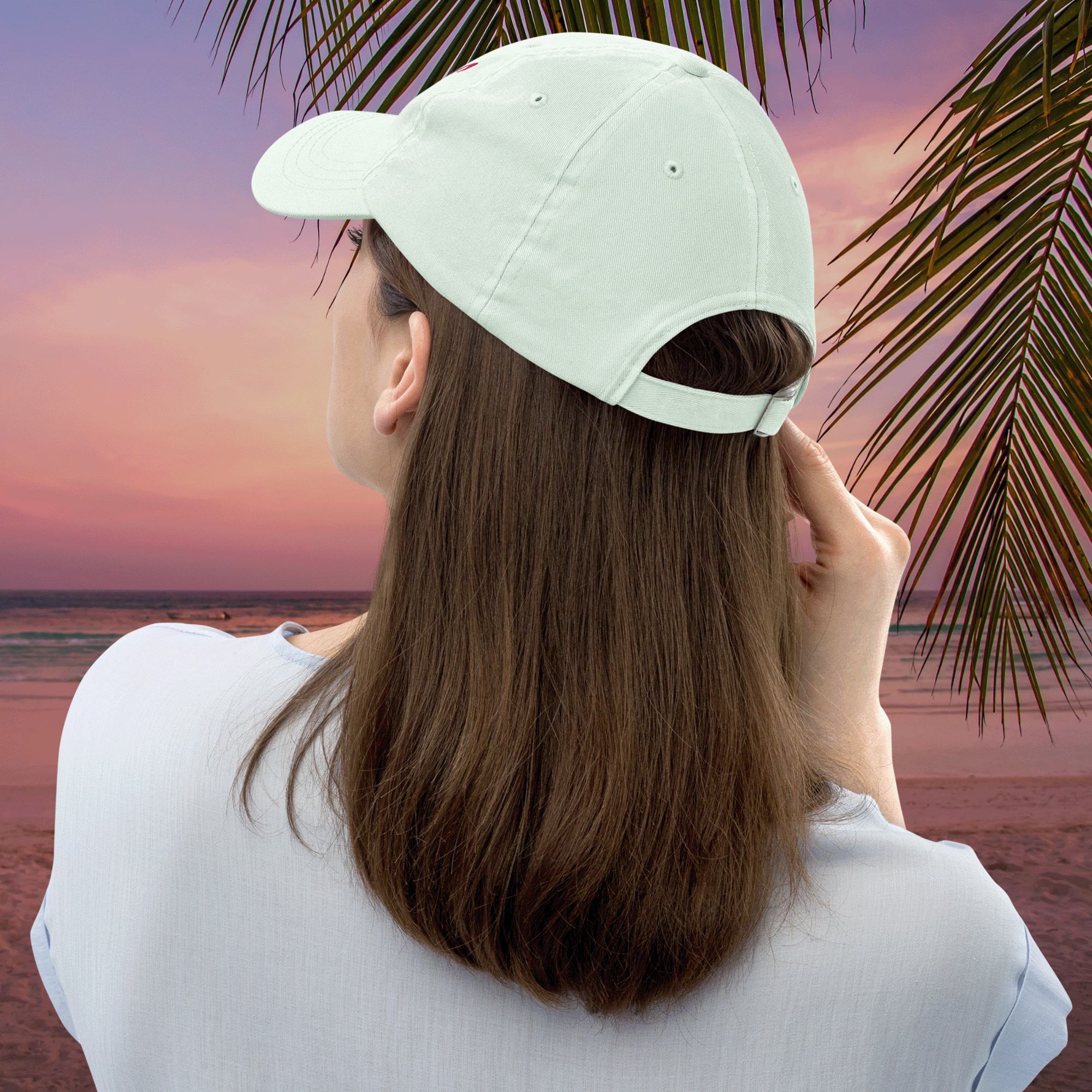 Embroidered Pink Flamingo Chill Pastel Cap