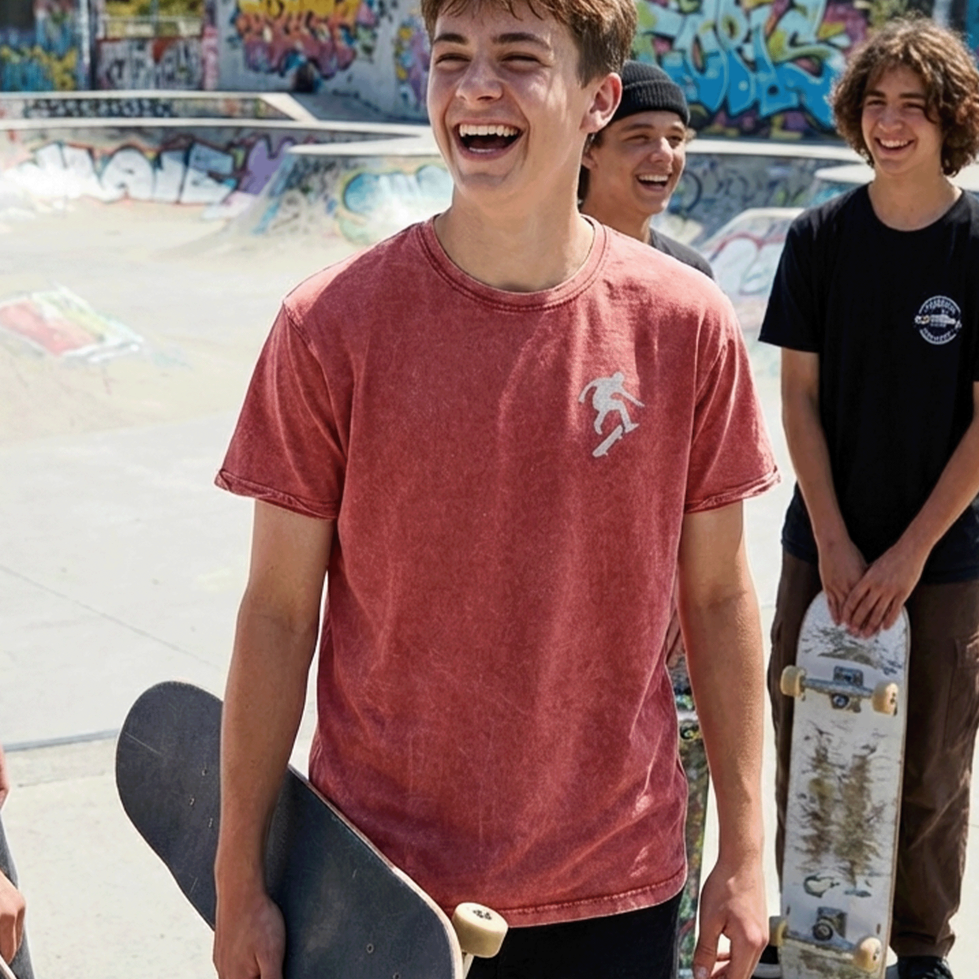 Embroidered Skateboarder T-Shirt
