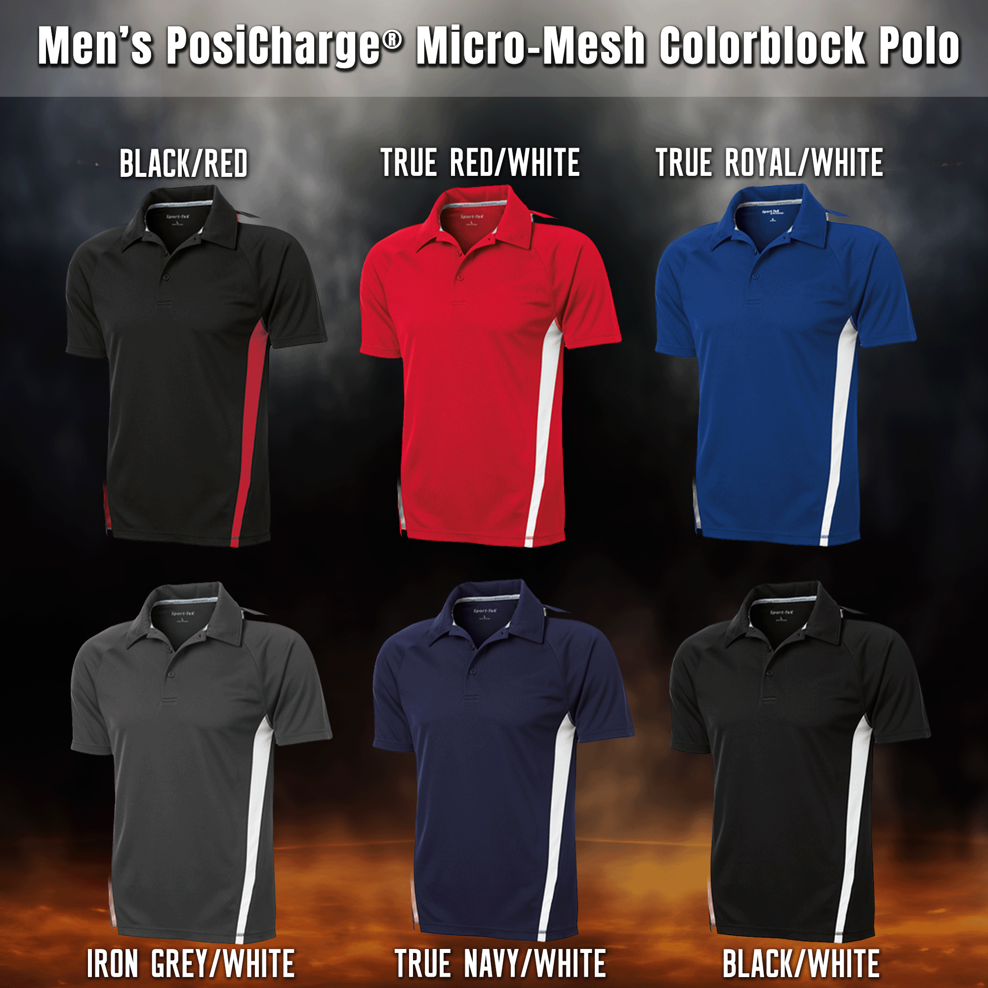 Personalized Name Men's PosiCharge Micro-Mesh Colorblock Polo