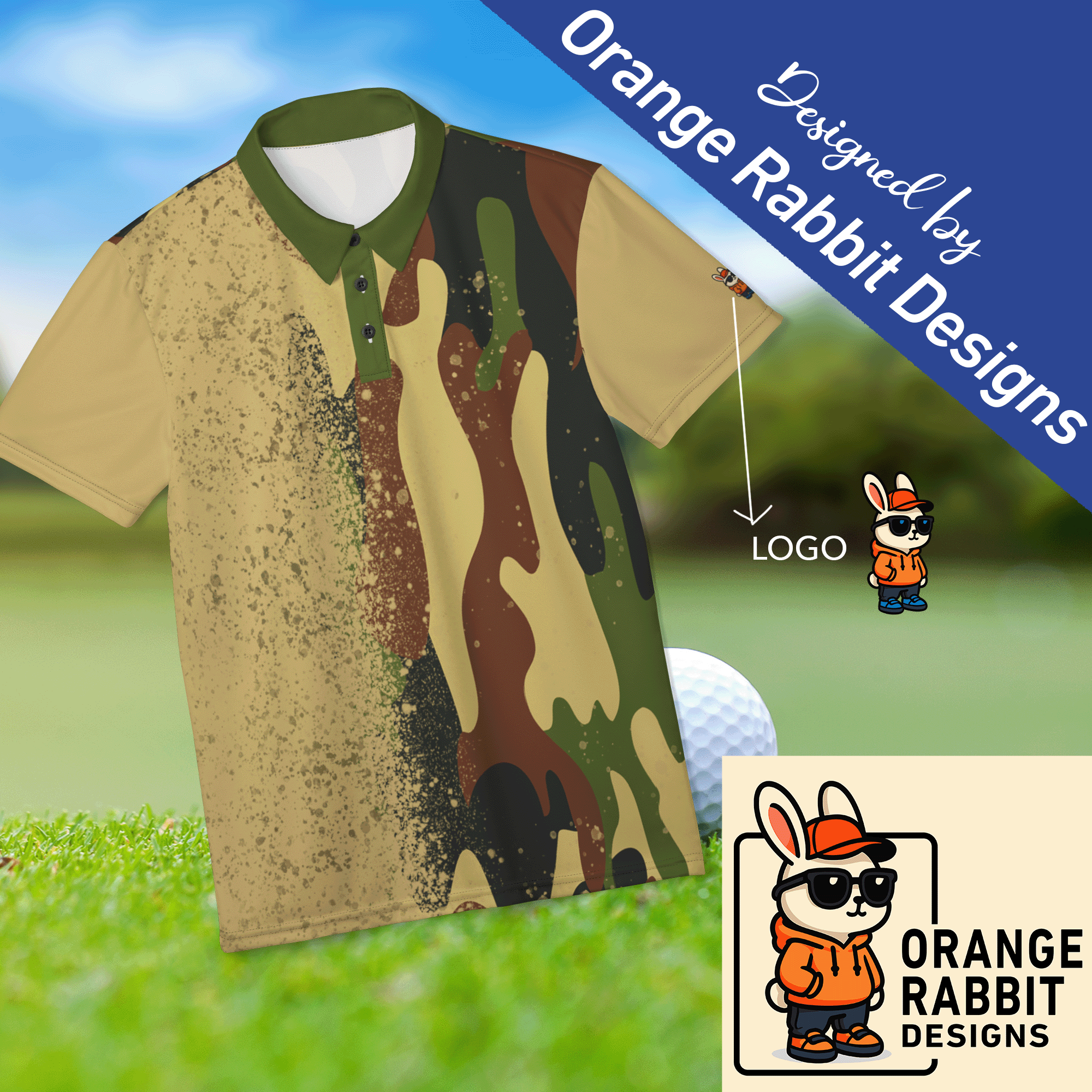 Camouflage Short-Sleeve Sports Polo