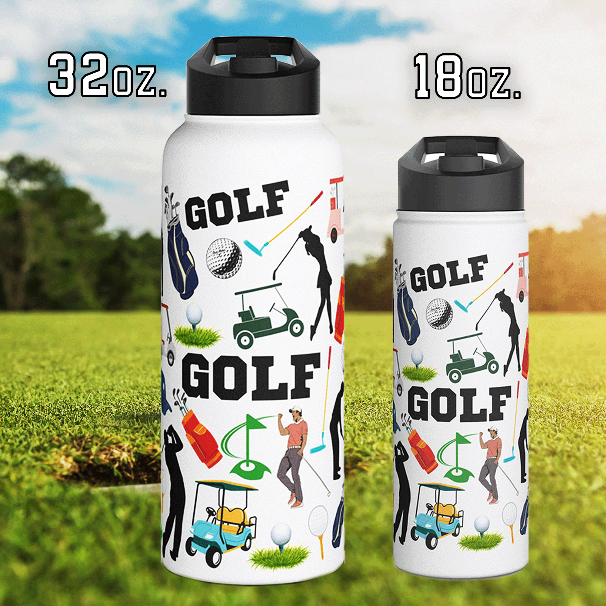 Golfing Stainless Steel Water Bottle