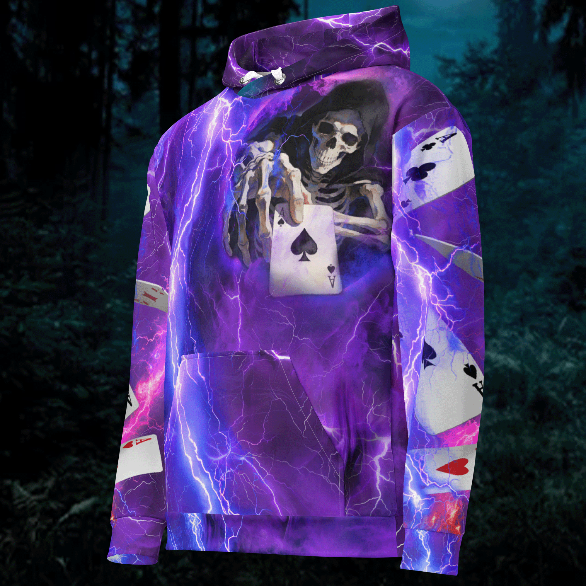 Skeleton with Ace Card Hoodie