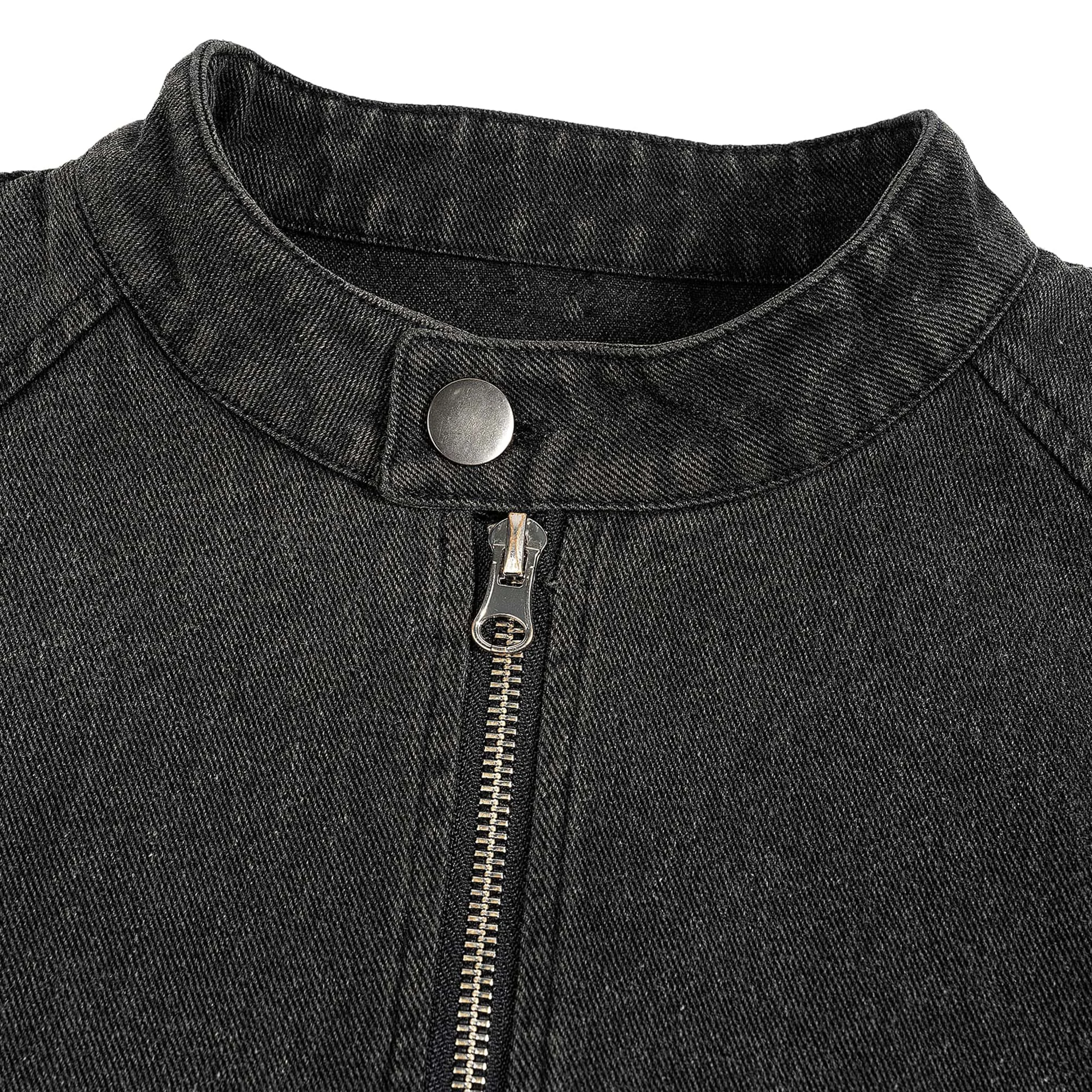 Skeleton Flame Boy Vintage Washed Denim Jacket