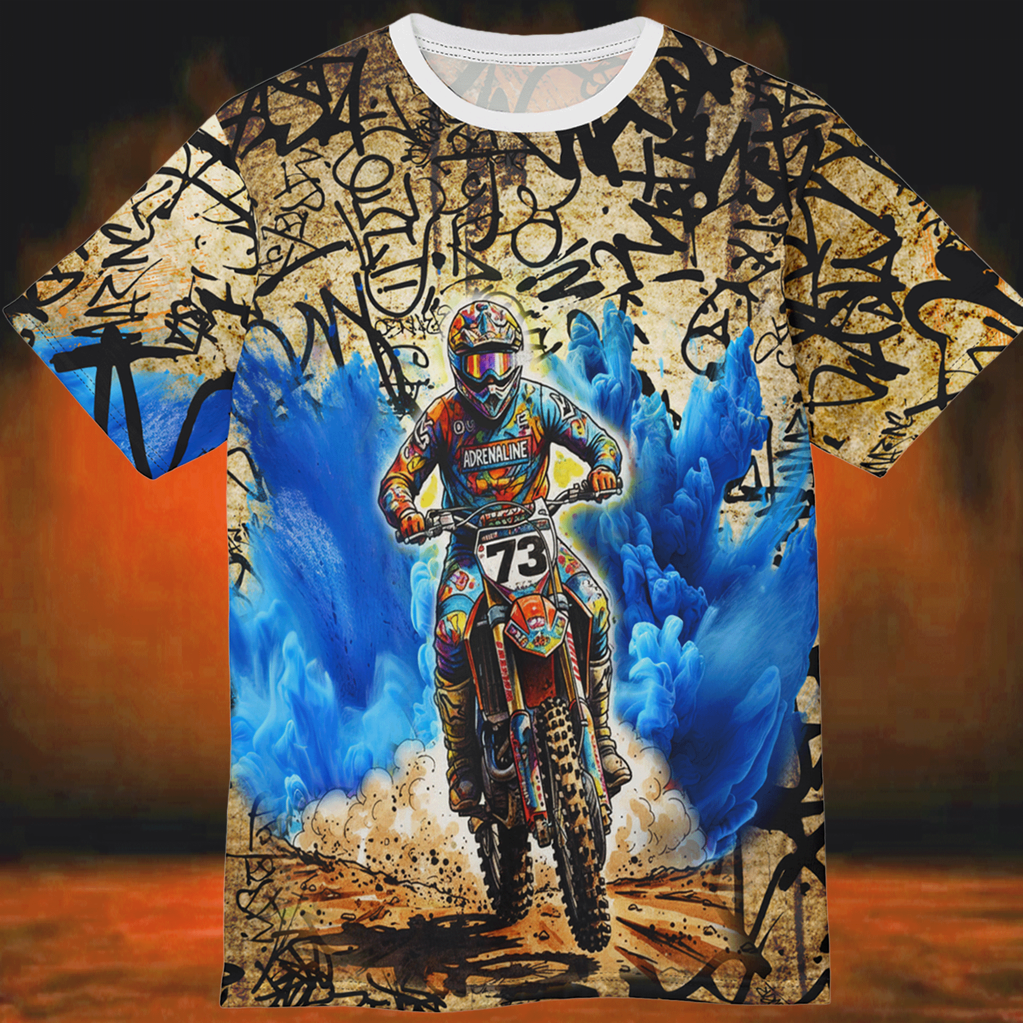 Motocross Rider Graffiti Grunge Tee