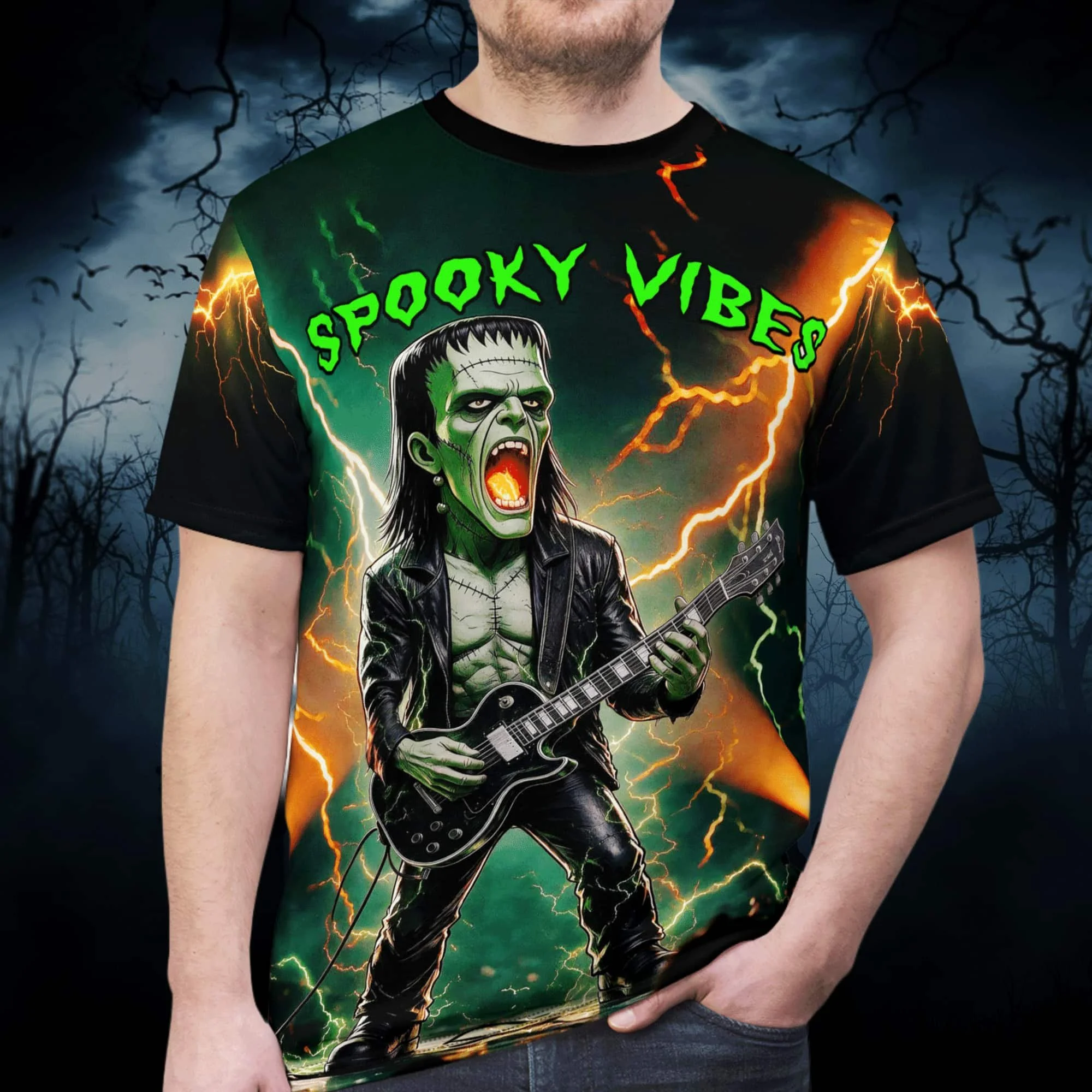 Rockstar Frankenstein All-Over Print Tee