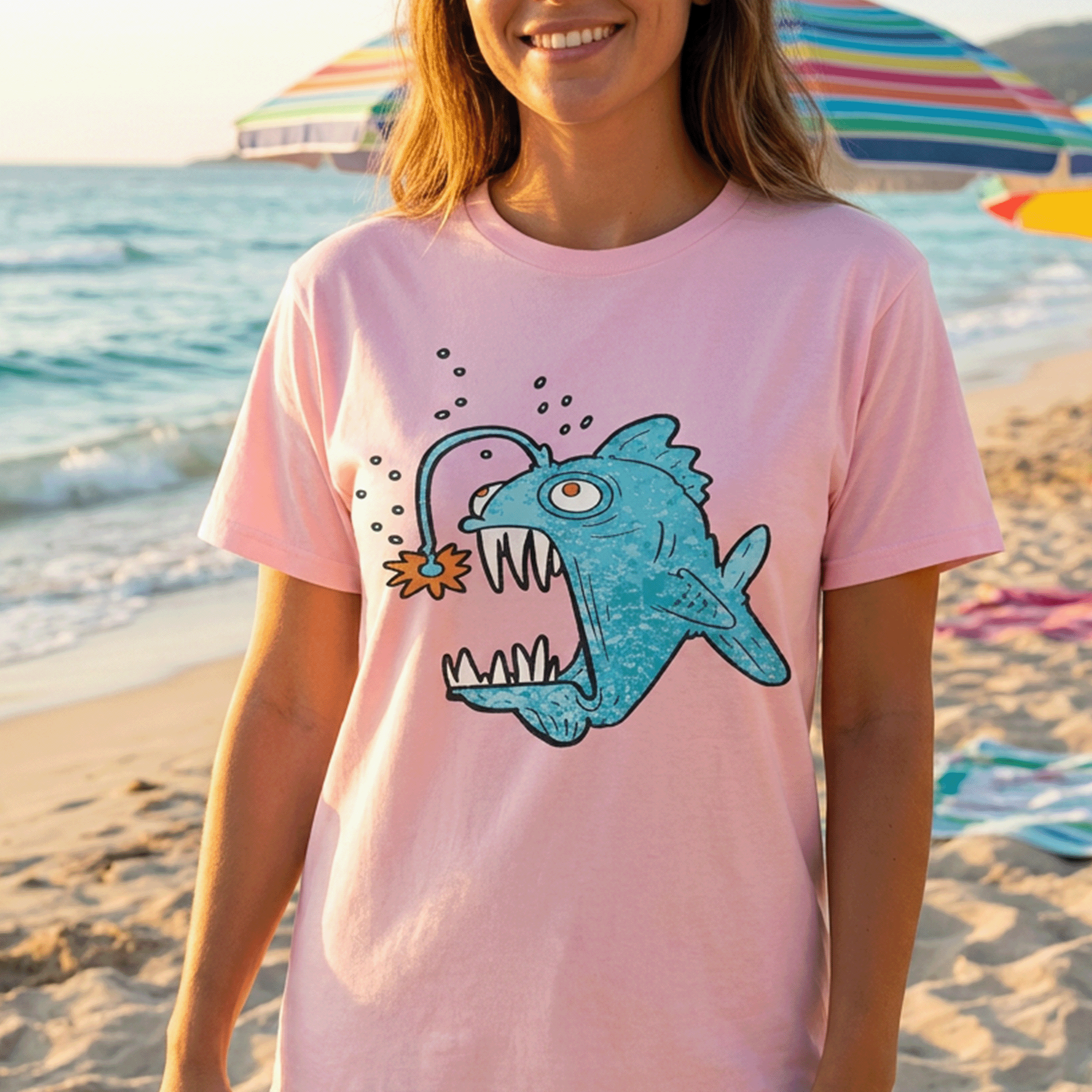 Funky Deep Sea Fish Unisex DryBlend® T-shirt