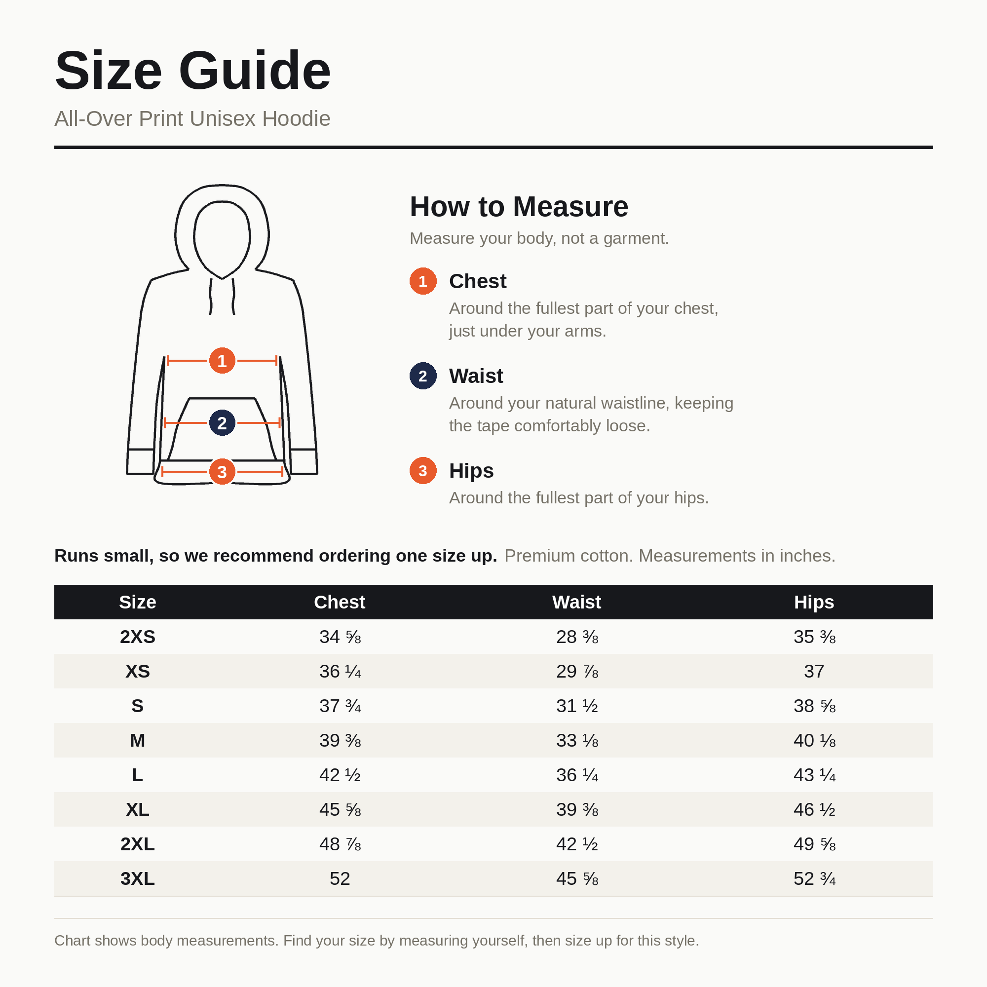 Orange-rabbit-Unisex-AOP-Hoodie-size-chart