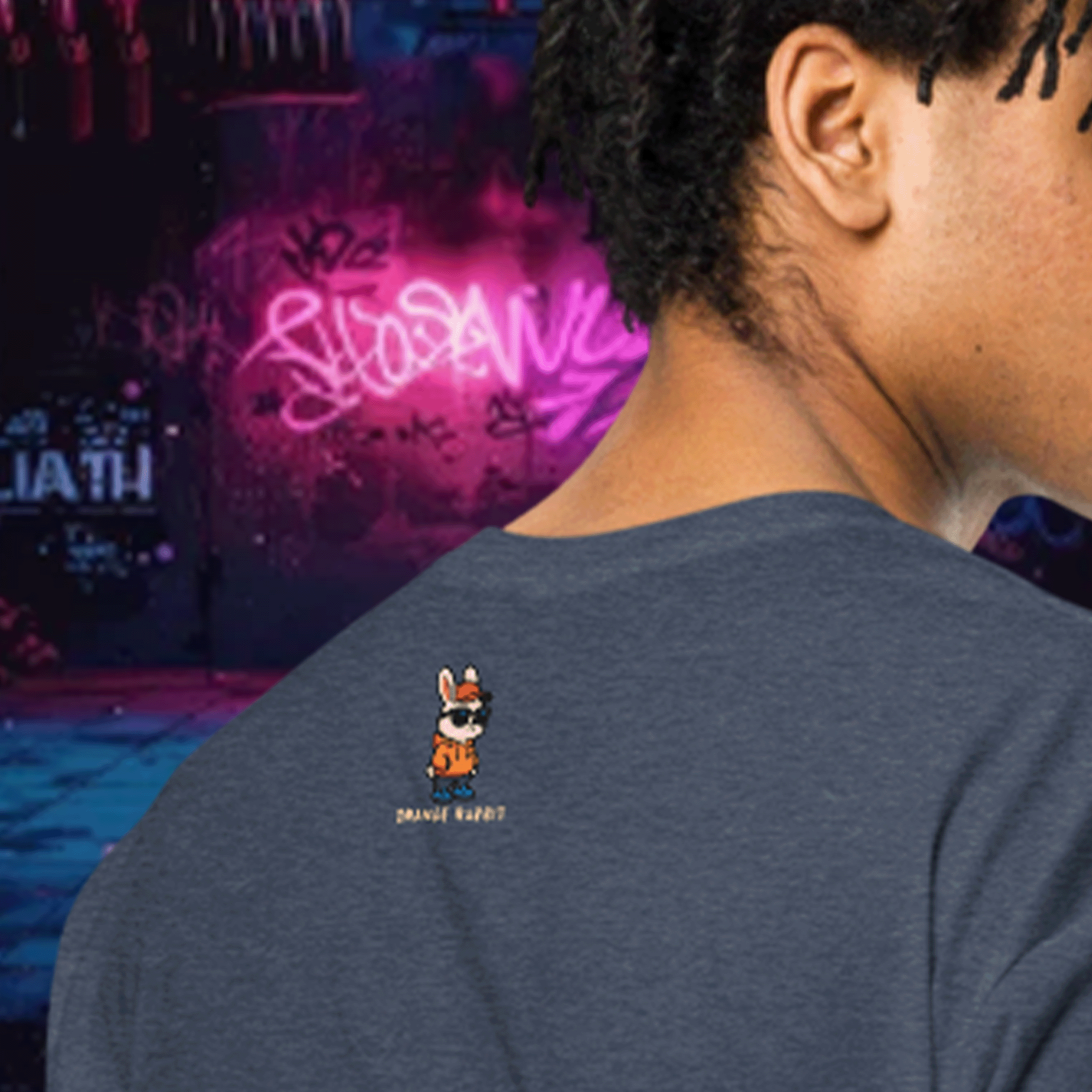 Embroidered Graffiti Bear Streetwear T-shirt